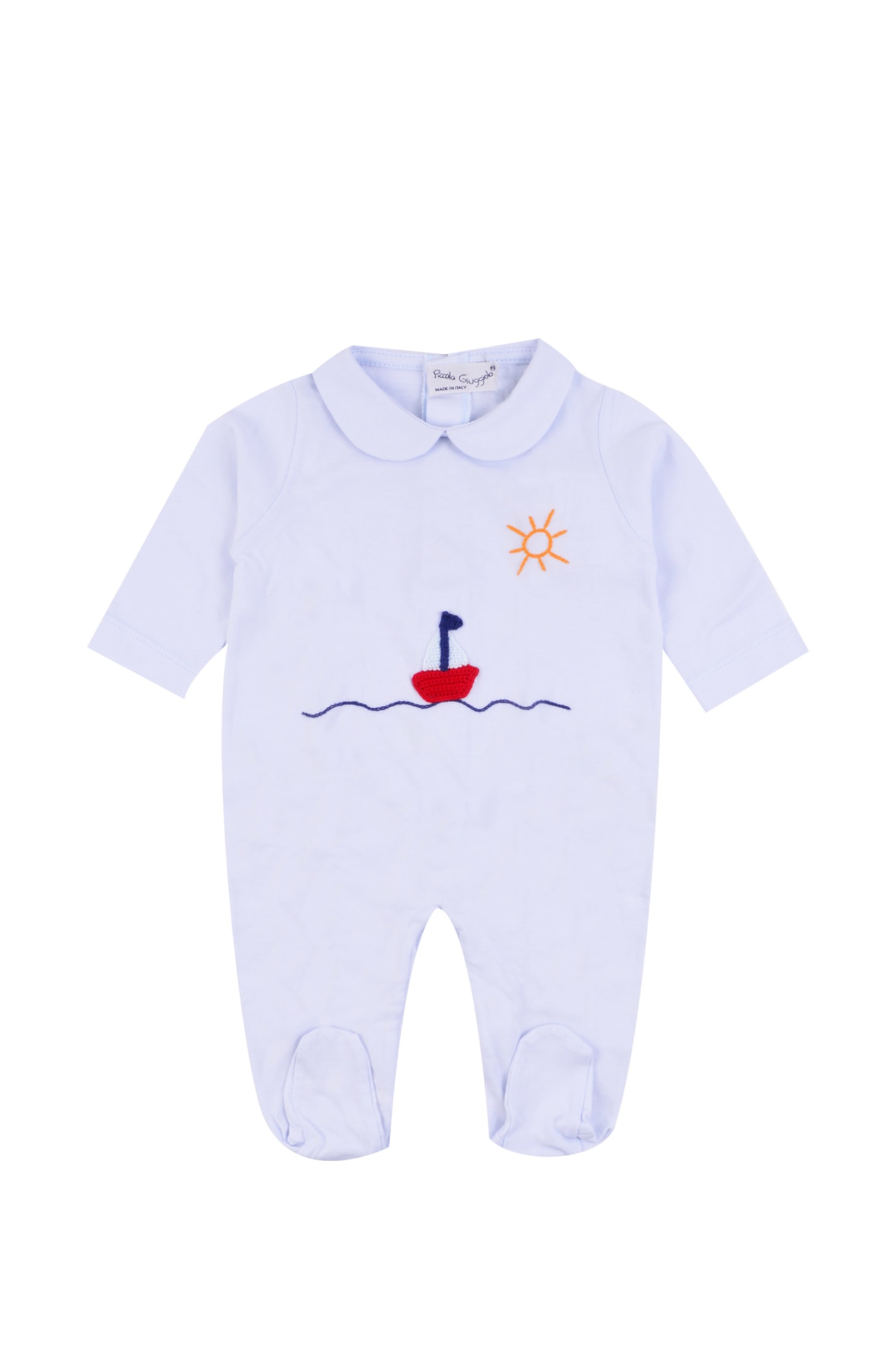 Piccola Giuggiola Babies' Cotton Rompers In Light Blue