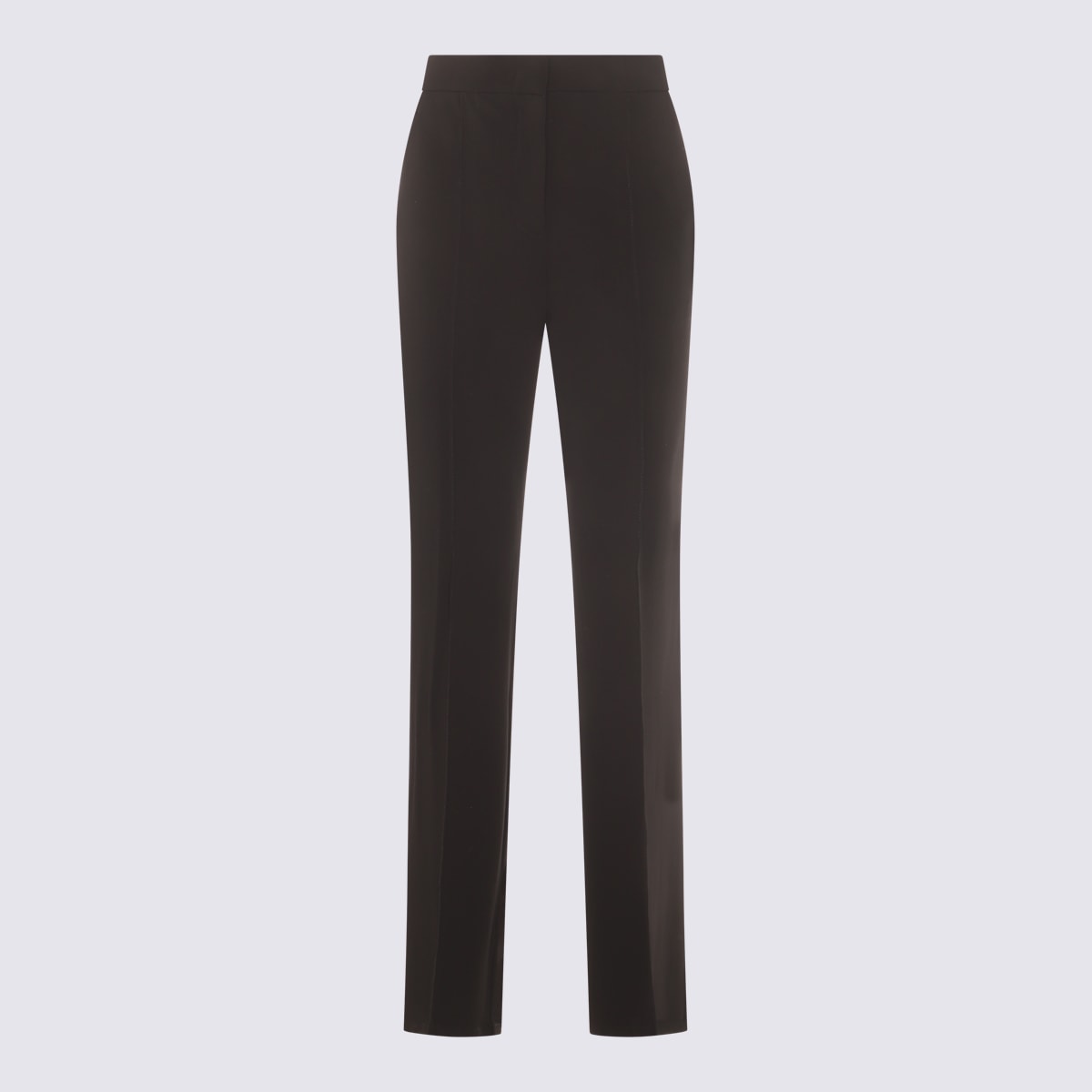 Max Mara Waistband Trousers With Straight Leg And Pockets In Black