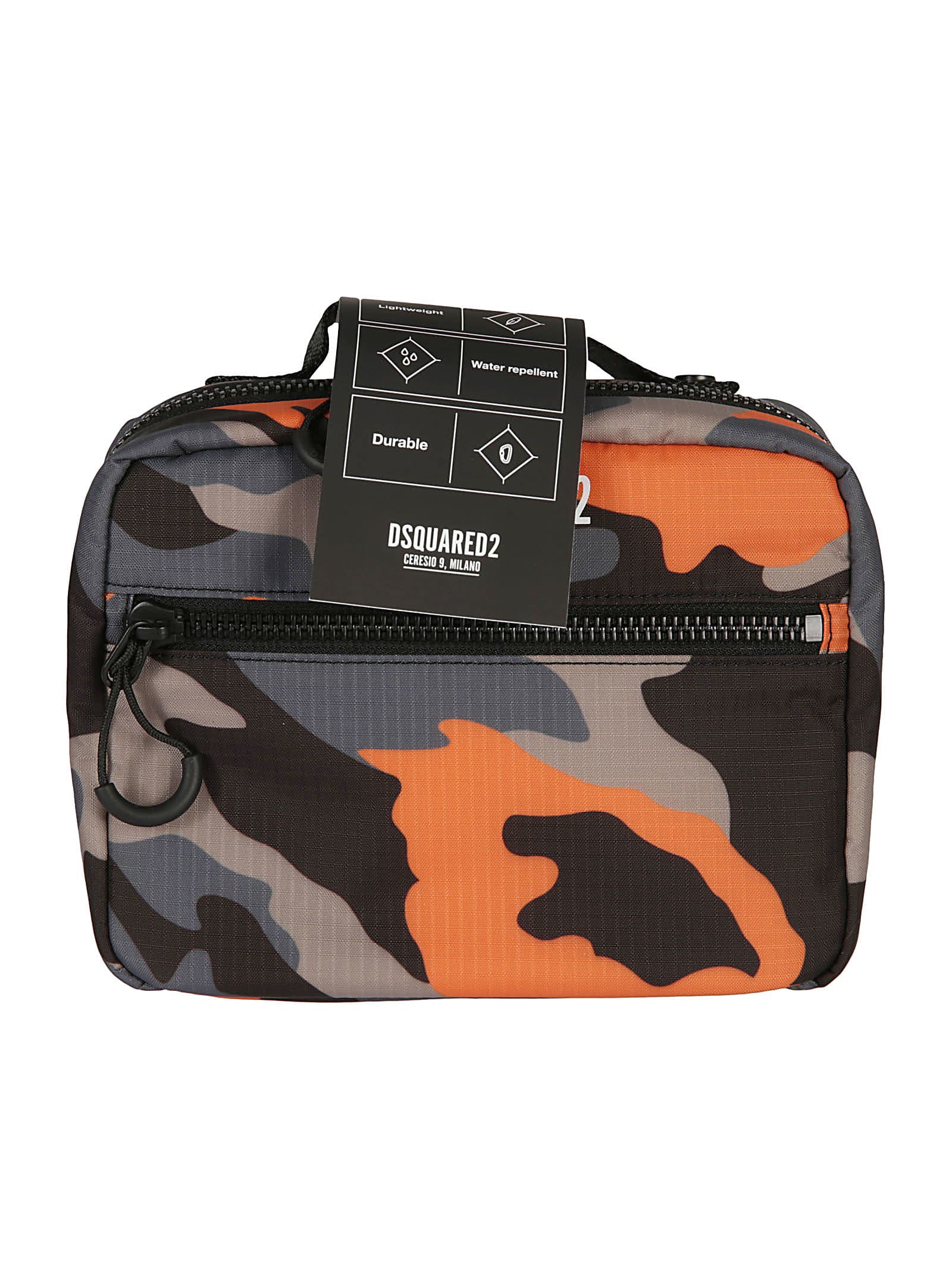 Dsquared2 Double-zip Around Logo Print Pouch