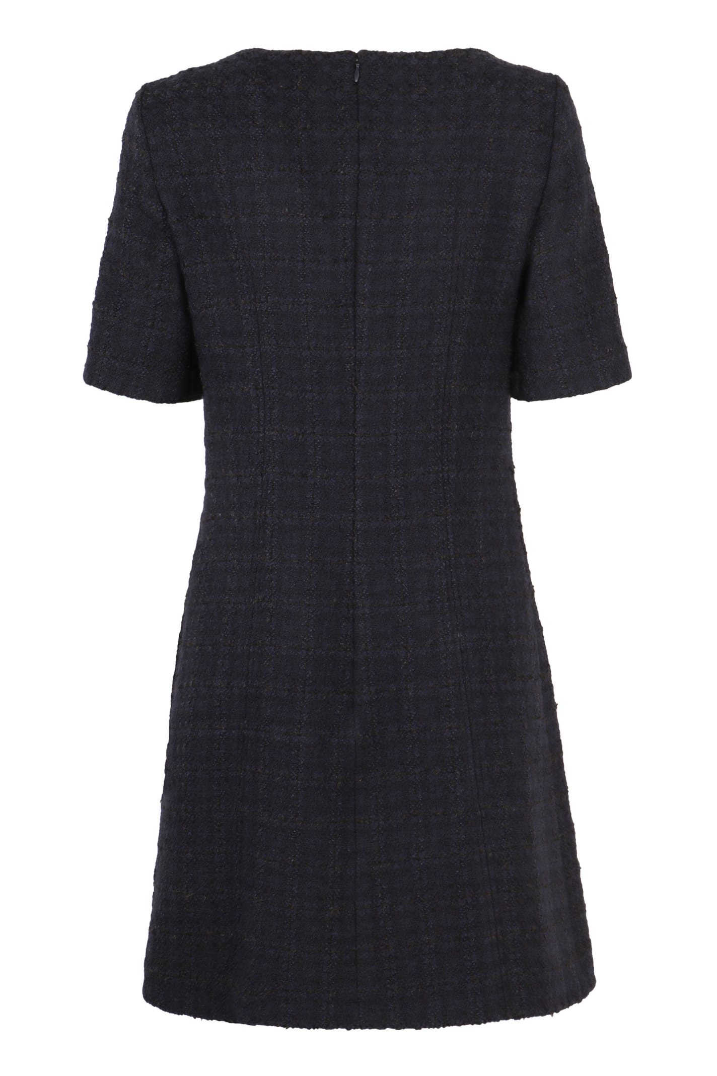 Shop Givenchy Wool Blend Tweed Dress In Blue