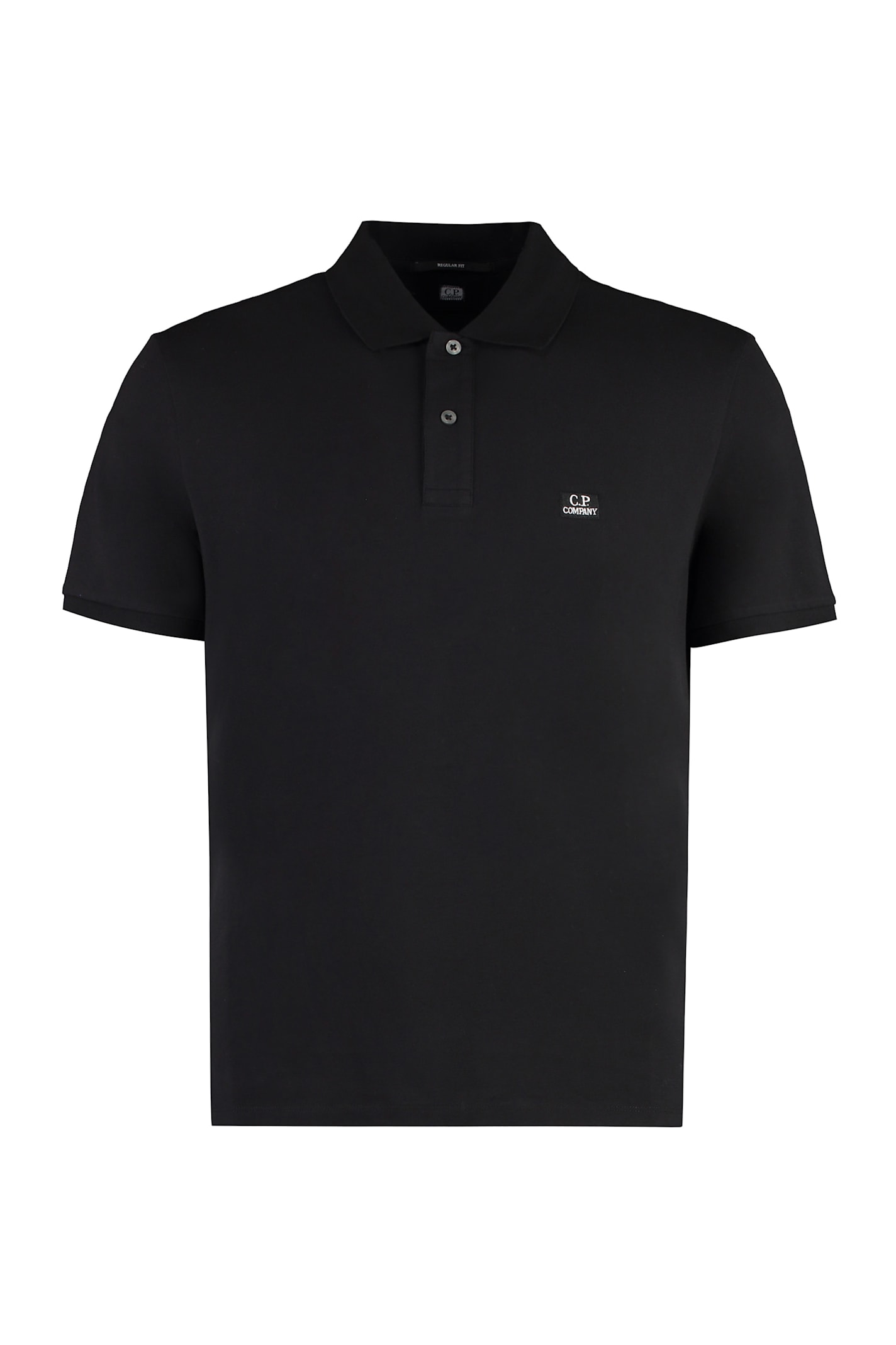 Shop C.p. Company Cotton Piqué Polo Shirt In Black