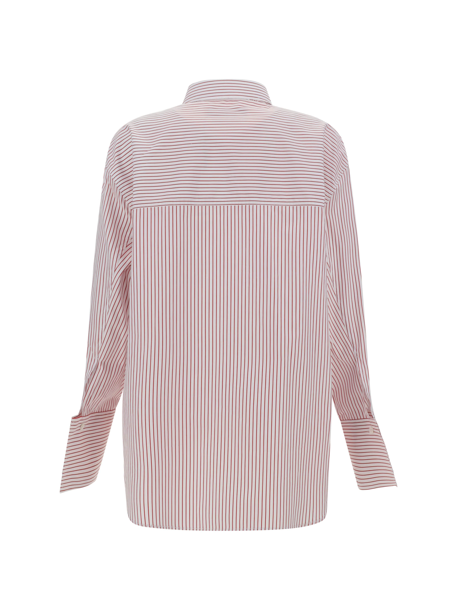 Shop Rohe Shirt In White / Port Stripe