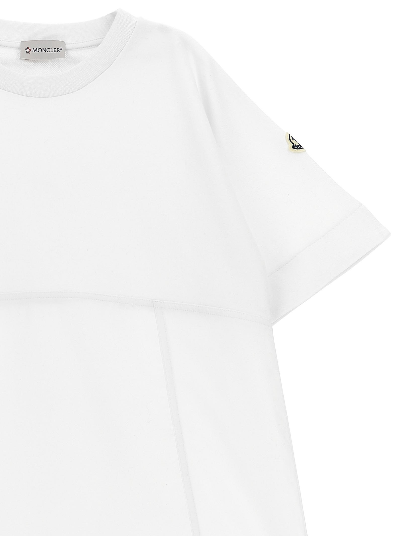 Moncler Two-material Dress In White