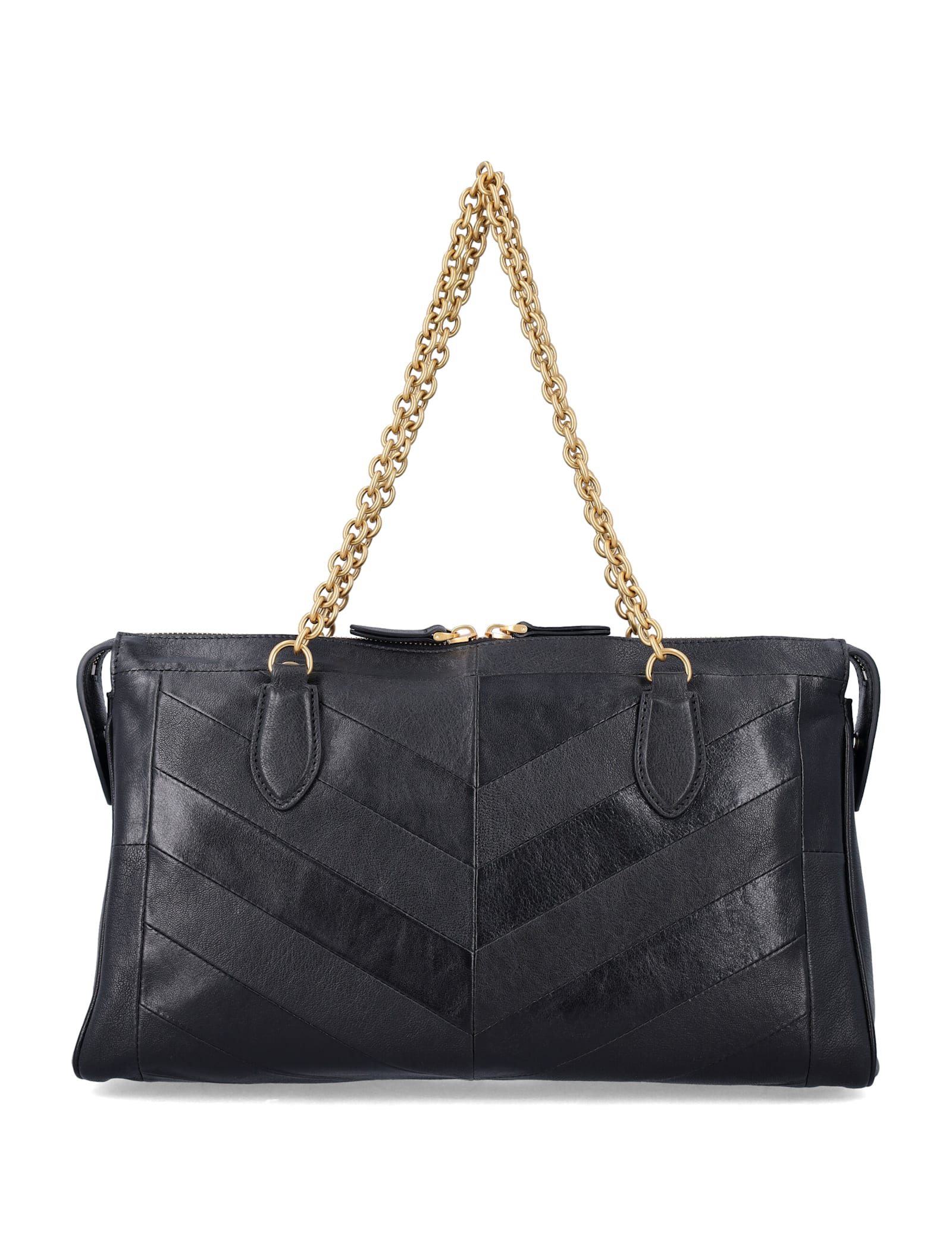 Valentino Garavani Panthea Patchwork Nappa Shoulder Bag In Black