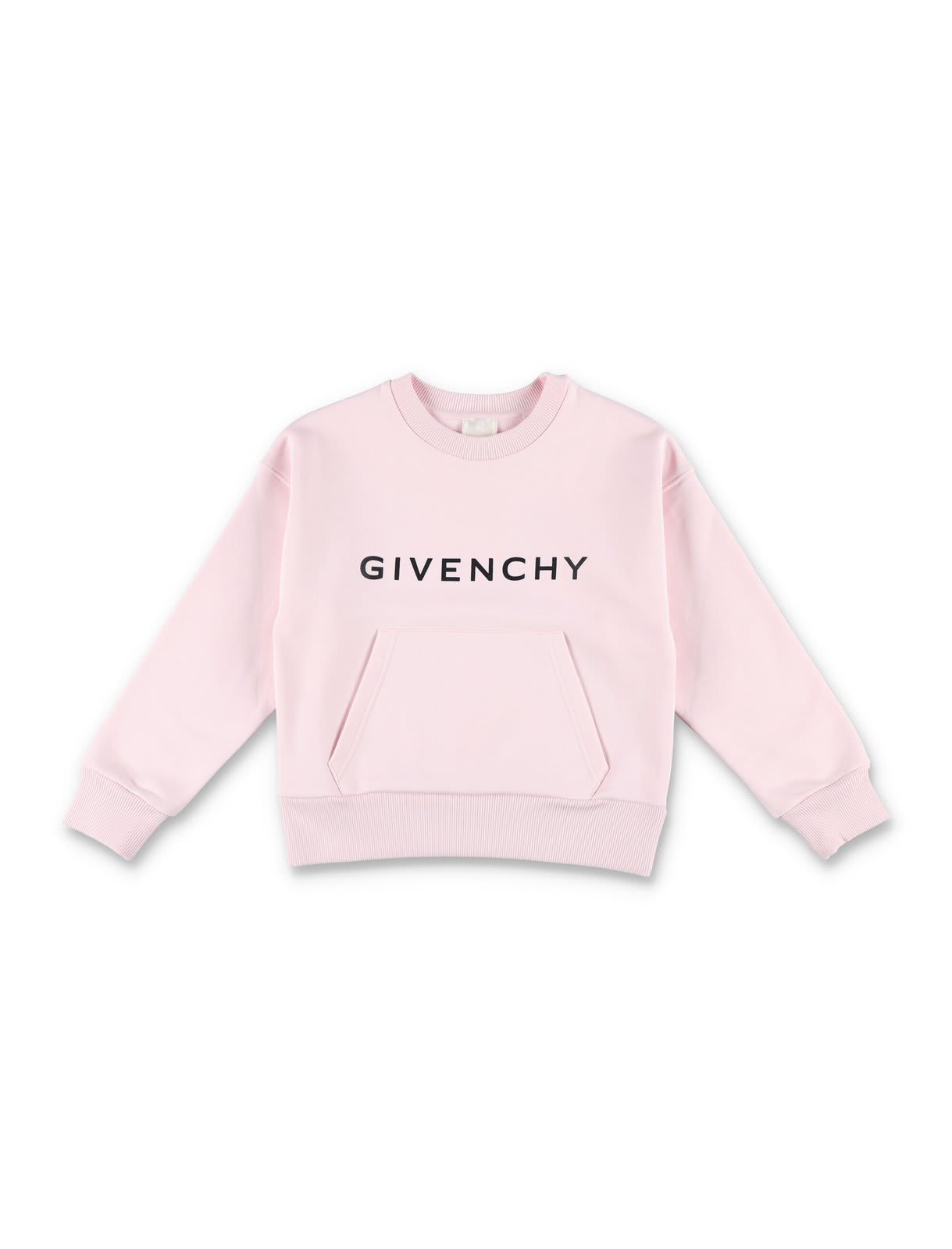 Shop Givenchy Logo Printed Jersey Sweatshirt In Rosa