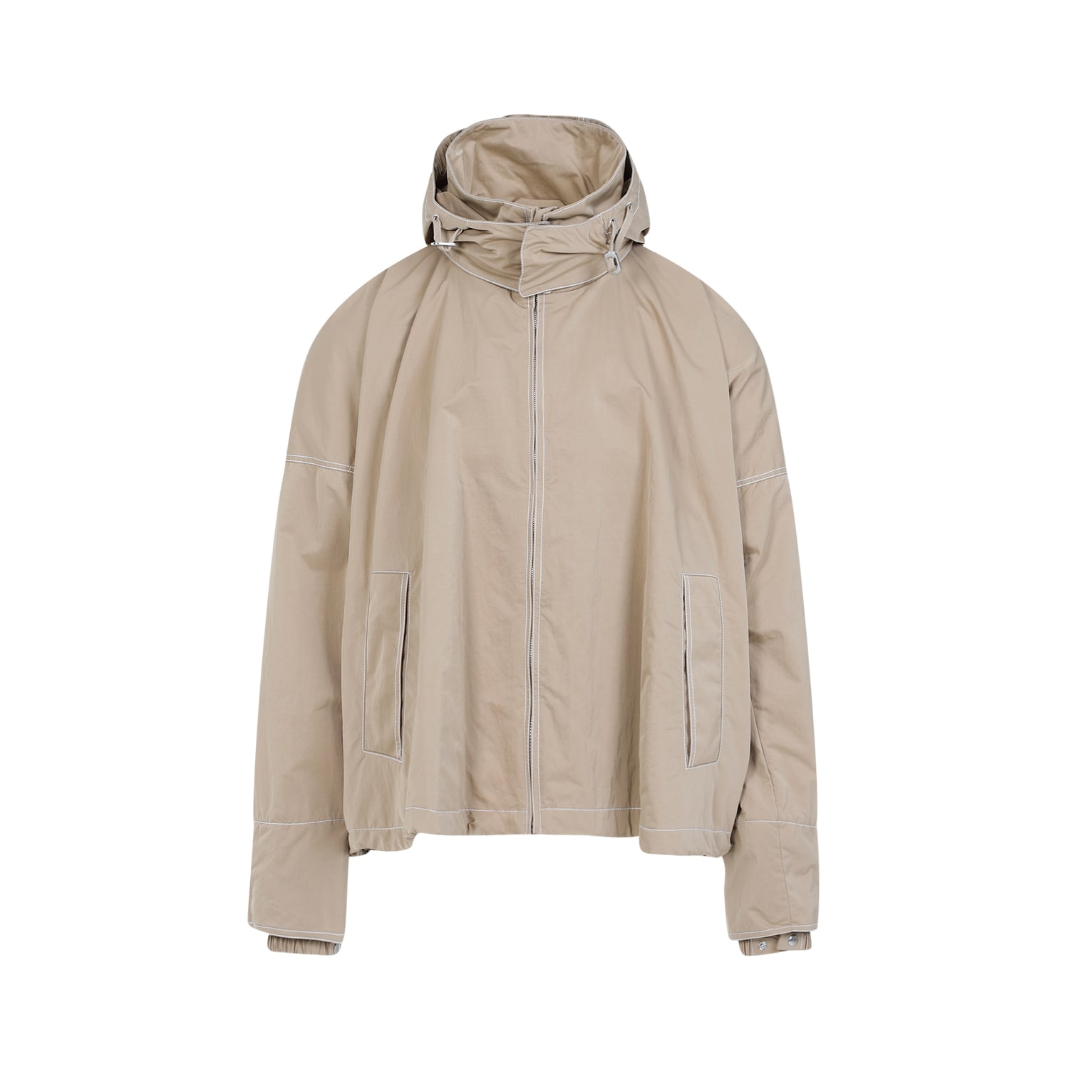 Shop Bottega Veneta Polyamide Jacket In Sesame