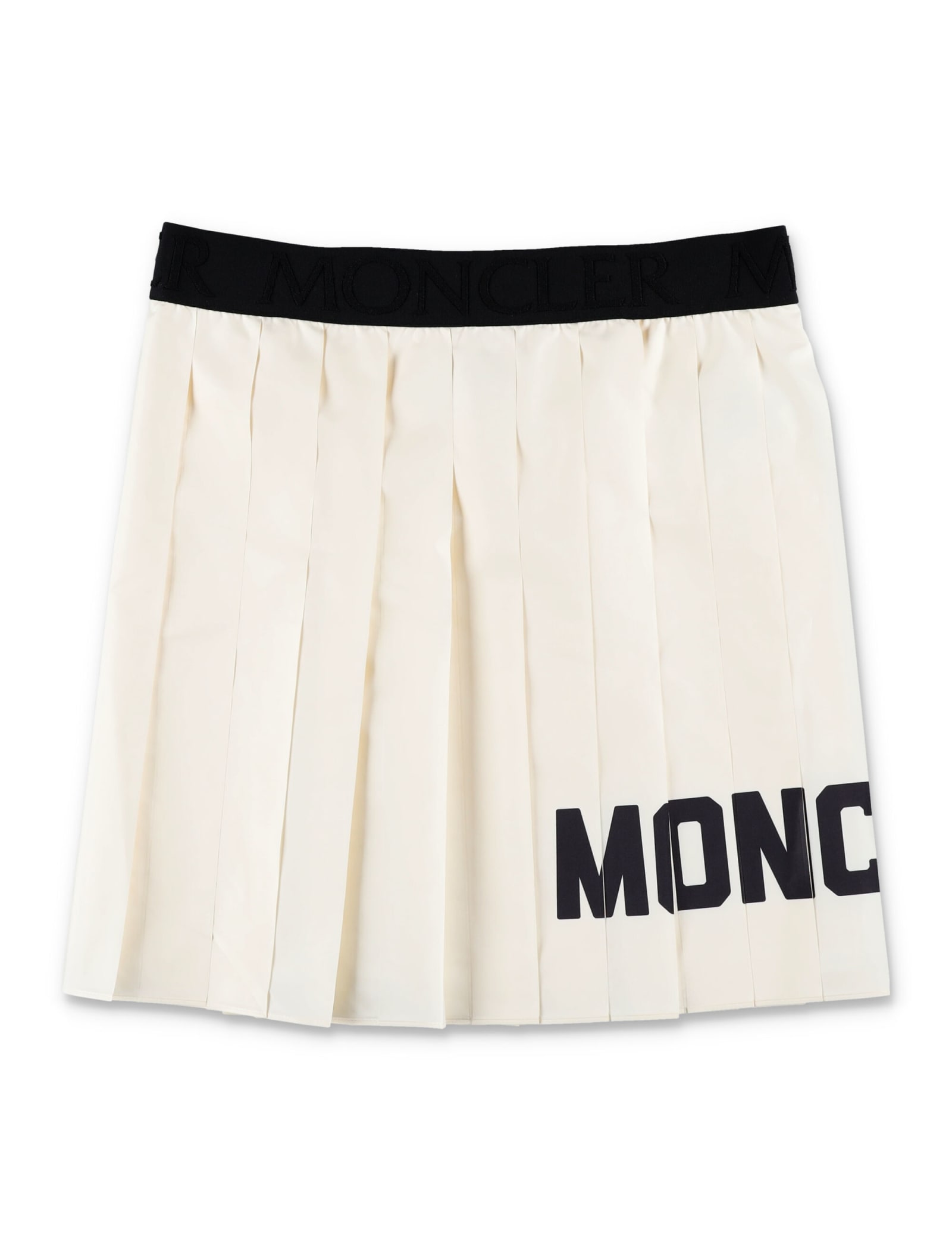 Moncler Kids' College Skirt Logo In Bianco