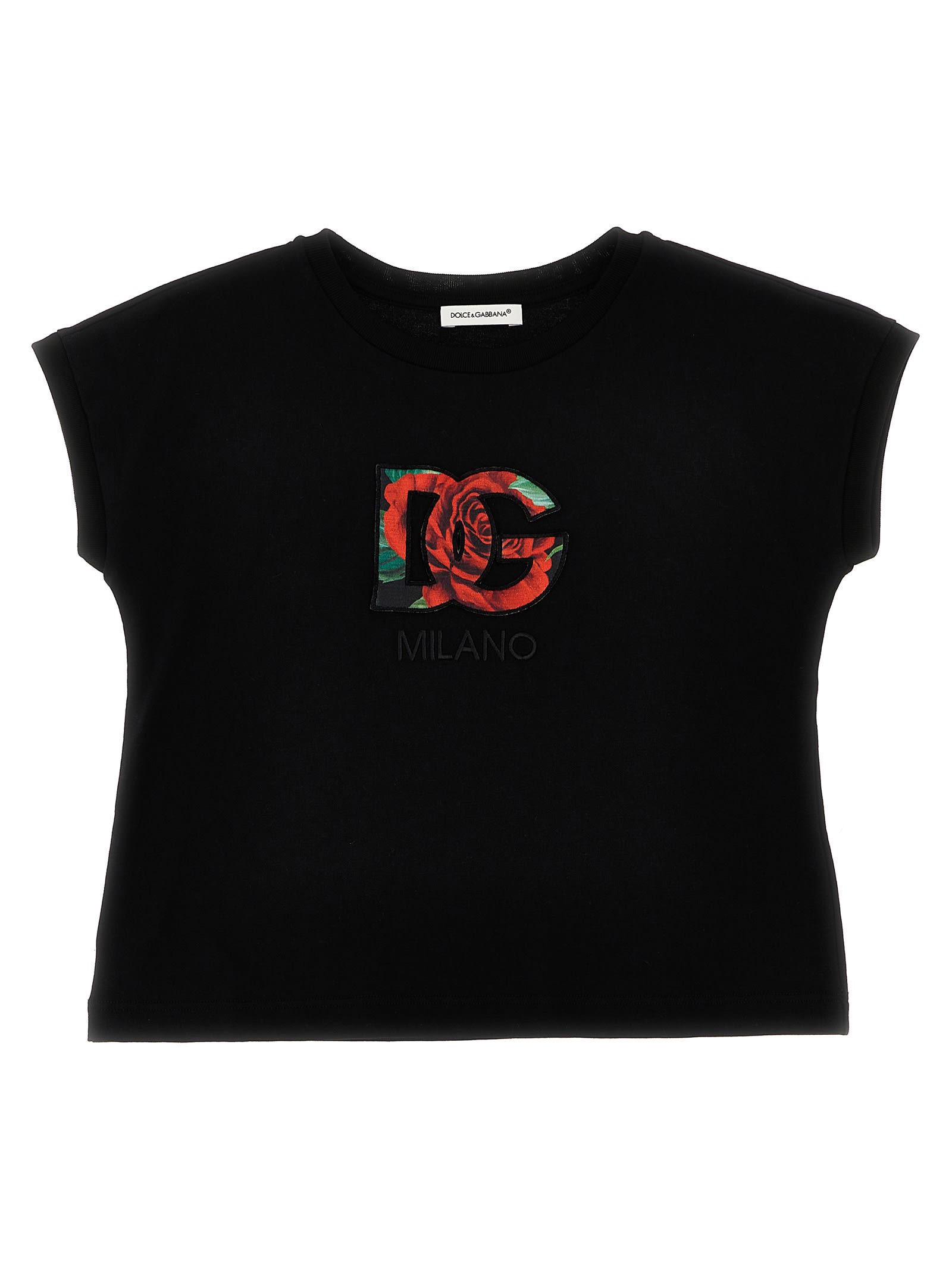 Shop Dolce & Gabbana Dg Rose T-shirt In Nero