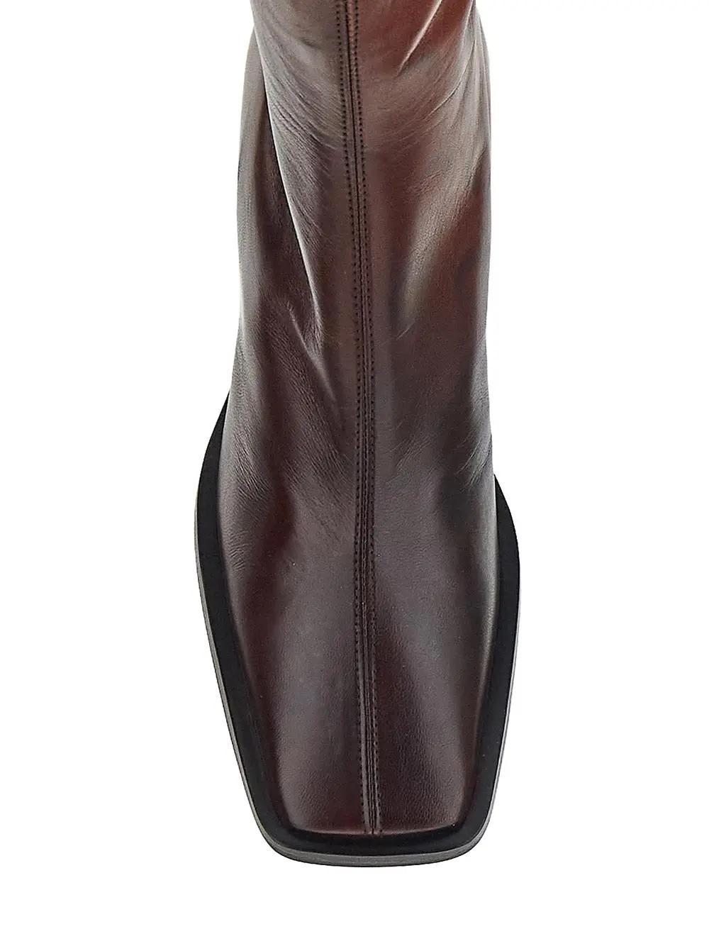 Shop Marine Serre Airbrushed Leather Ankle Boots In Brown