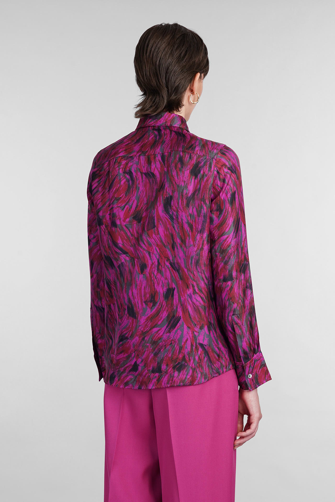 Shop Lanvin Shirt In Fuxia Silk