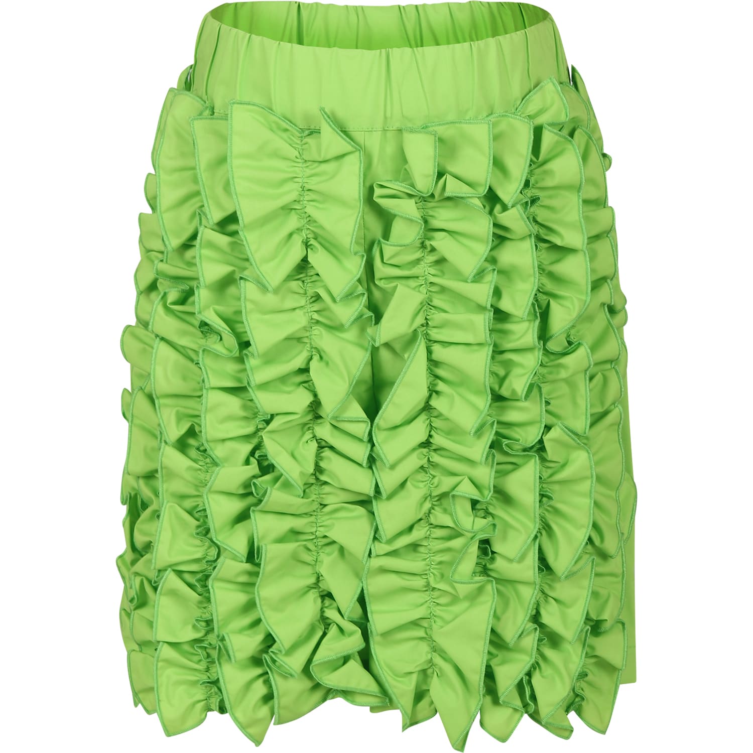 Shop Msgm Green Shorts For Girl With Logo