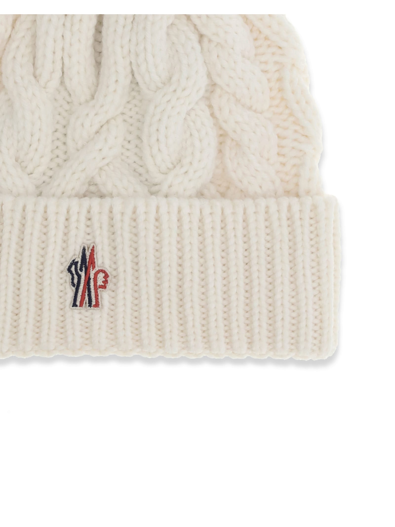 Moncler Grenoble Braided Wool Beanie In White