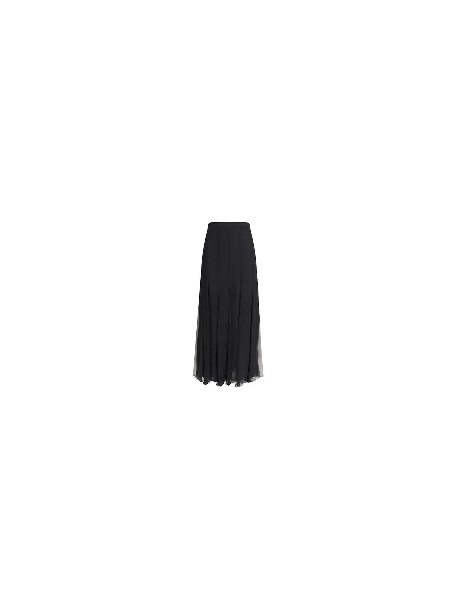 Chloé Silk Long Skirt In Black