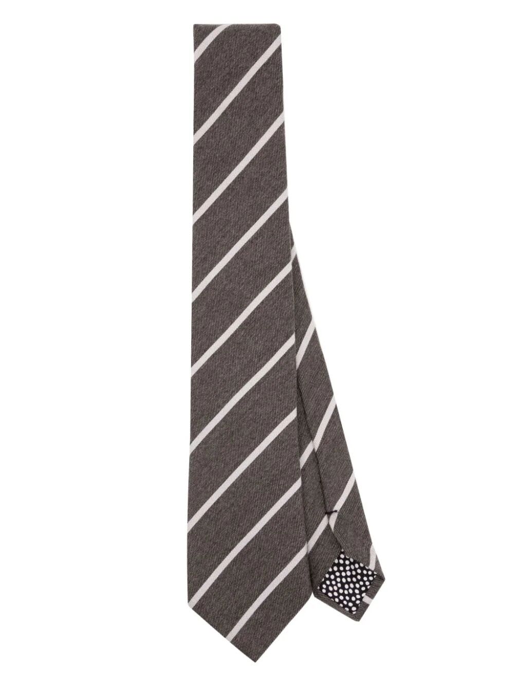 Shop Paul Smith Men Tie With Stripe In Taupe