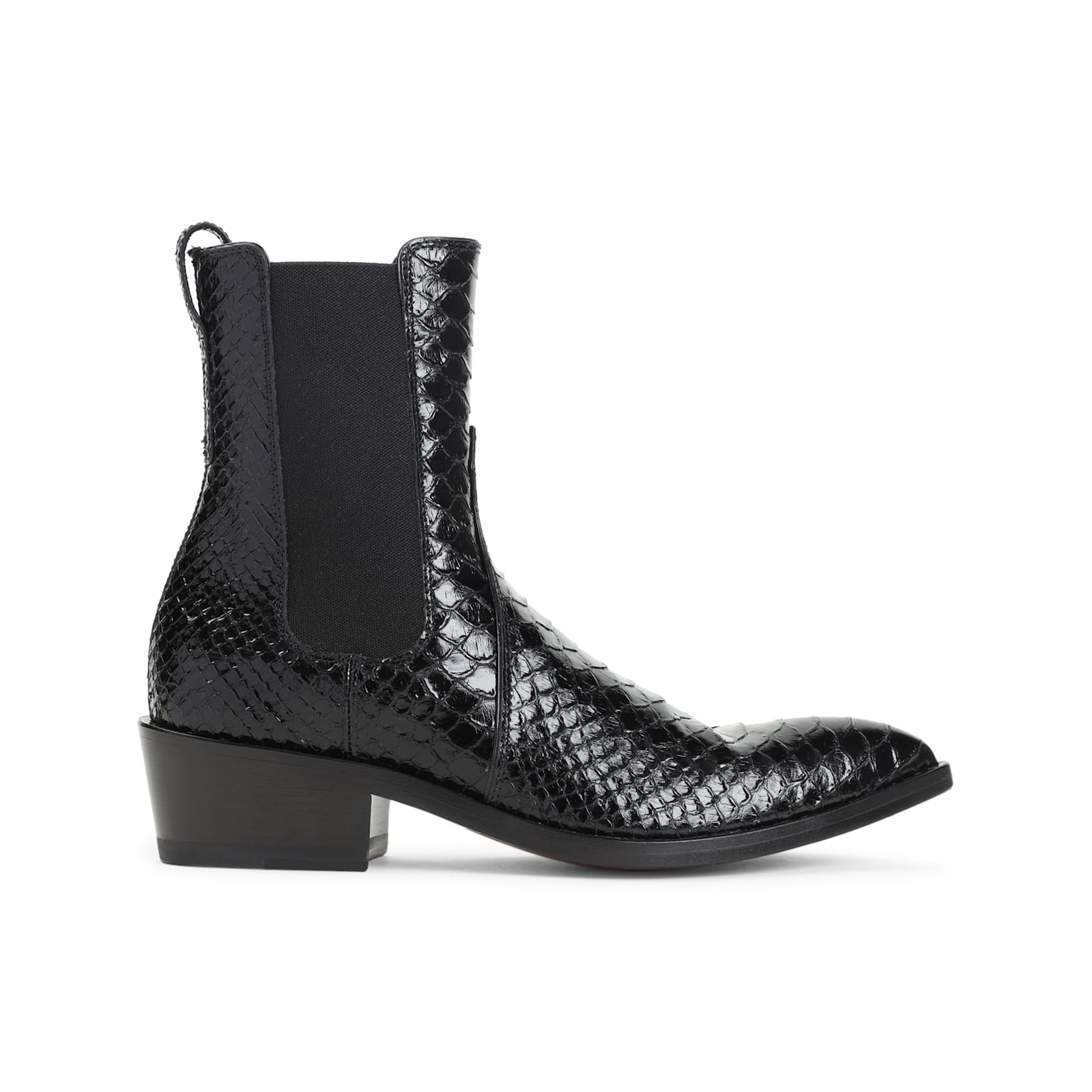 Tom Ford Embossed Leather Ankle Boots In Black