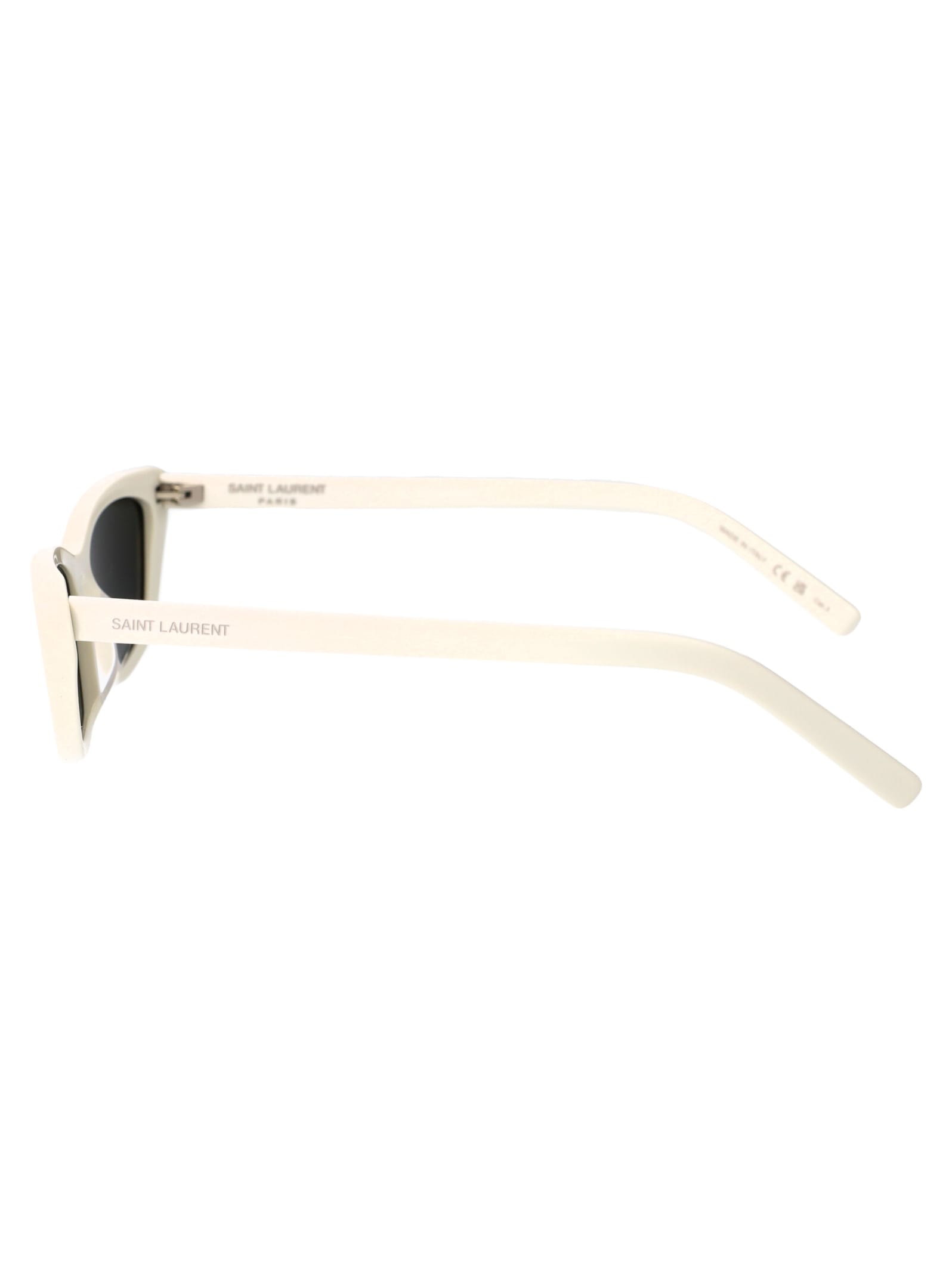 Shop Saint Laurent Sl 277 Sunglasses In 011 White White Grey