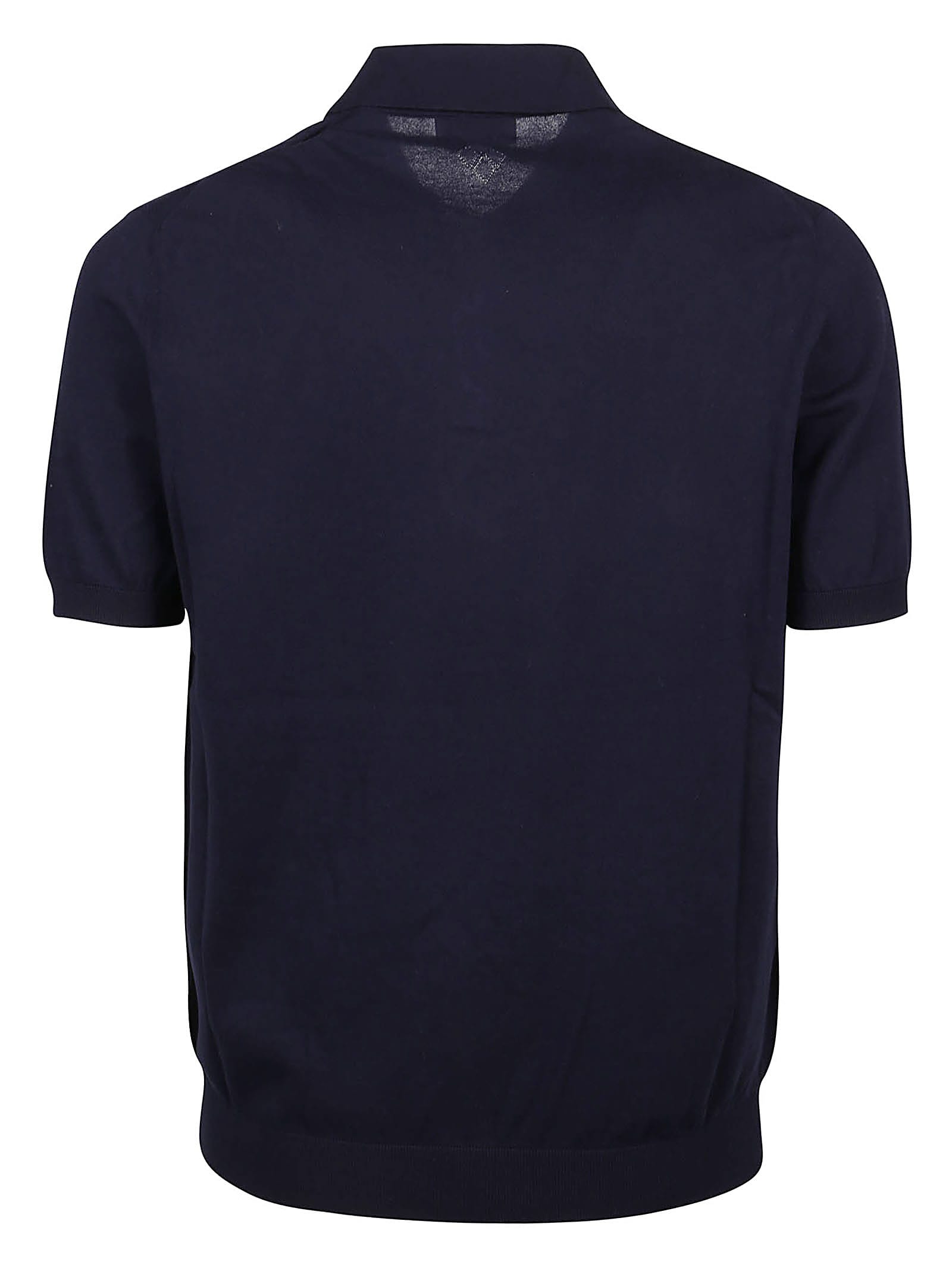Ballantyne Knitted Polo Shirt In Navy
