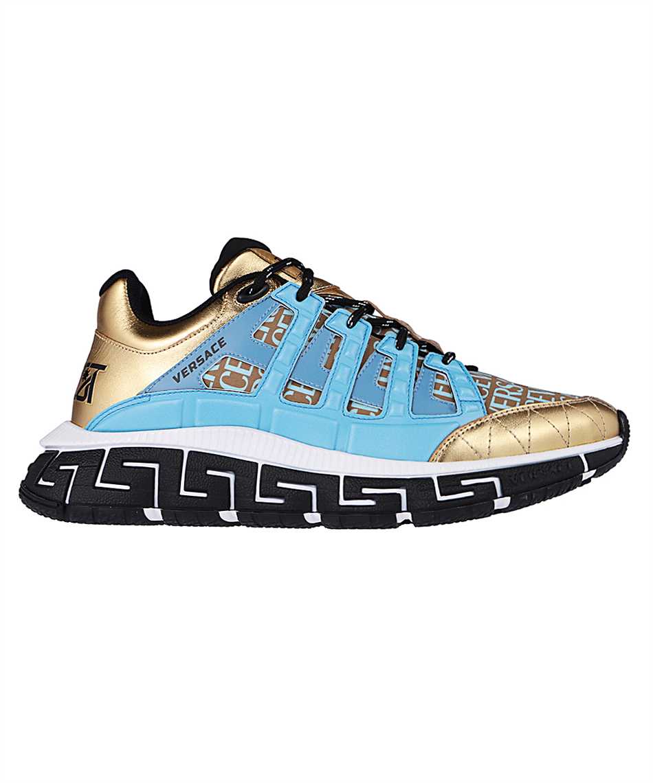 Shop Versace Trigreca Low-top Sneakers In Light Blue