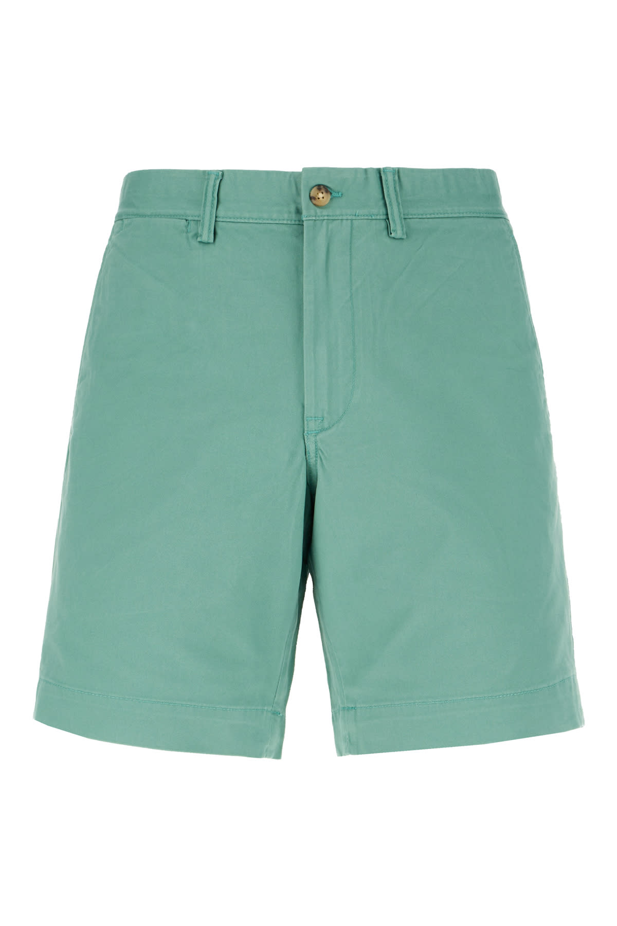 Green Stretch Cotton Bermuda Shorts