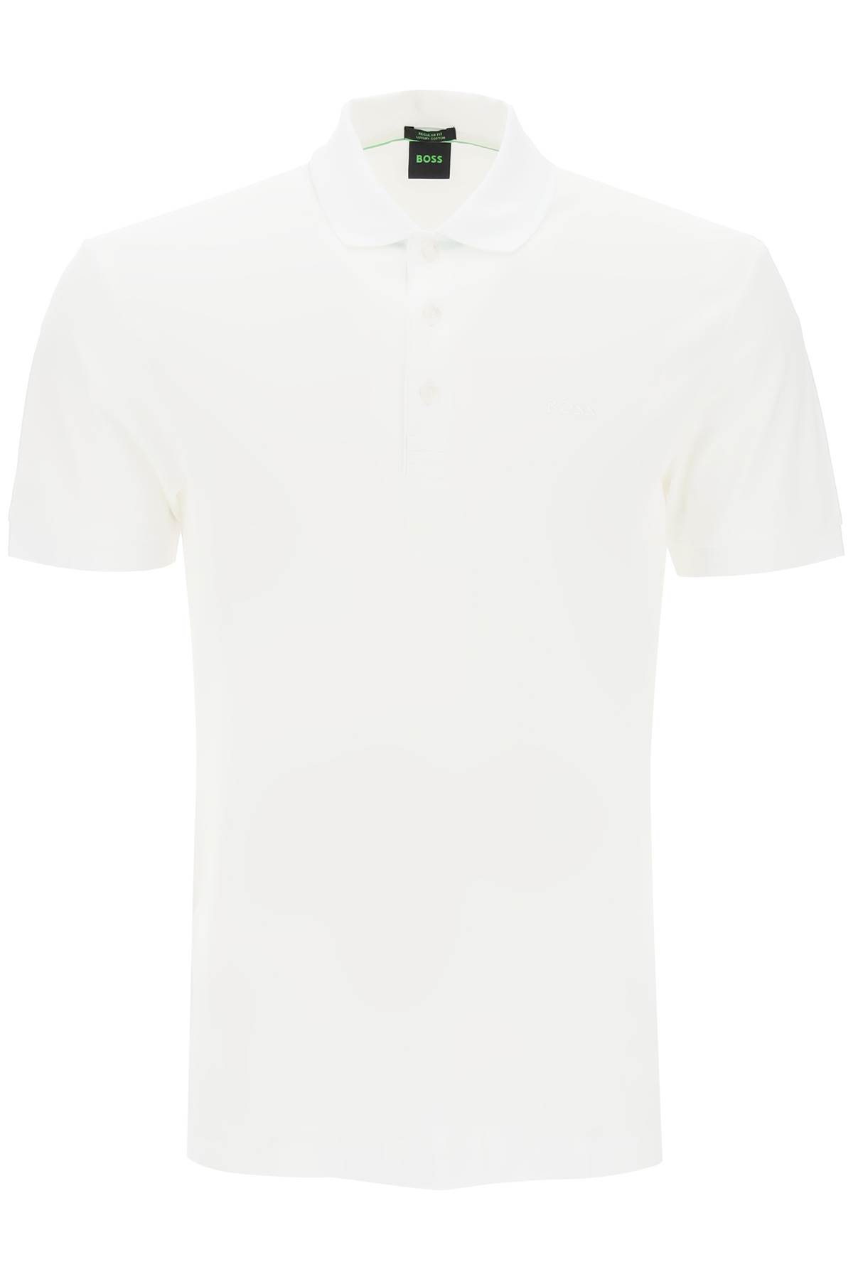 Shop Hugo Boss Regular Fit Jacquard Polo Shirt In White (white)