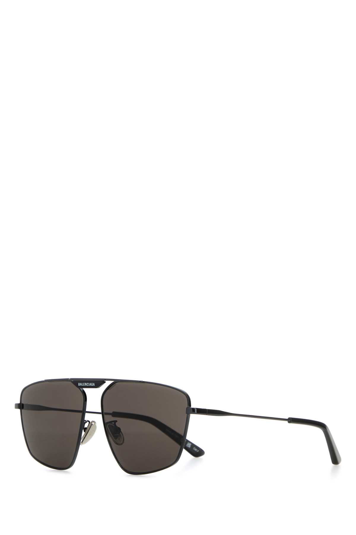 Balenciaga Silver Metal Tag 2.0 Navigator Sunglasses In Black