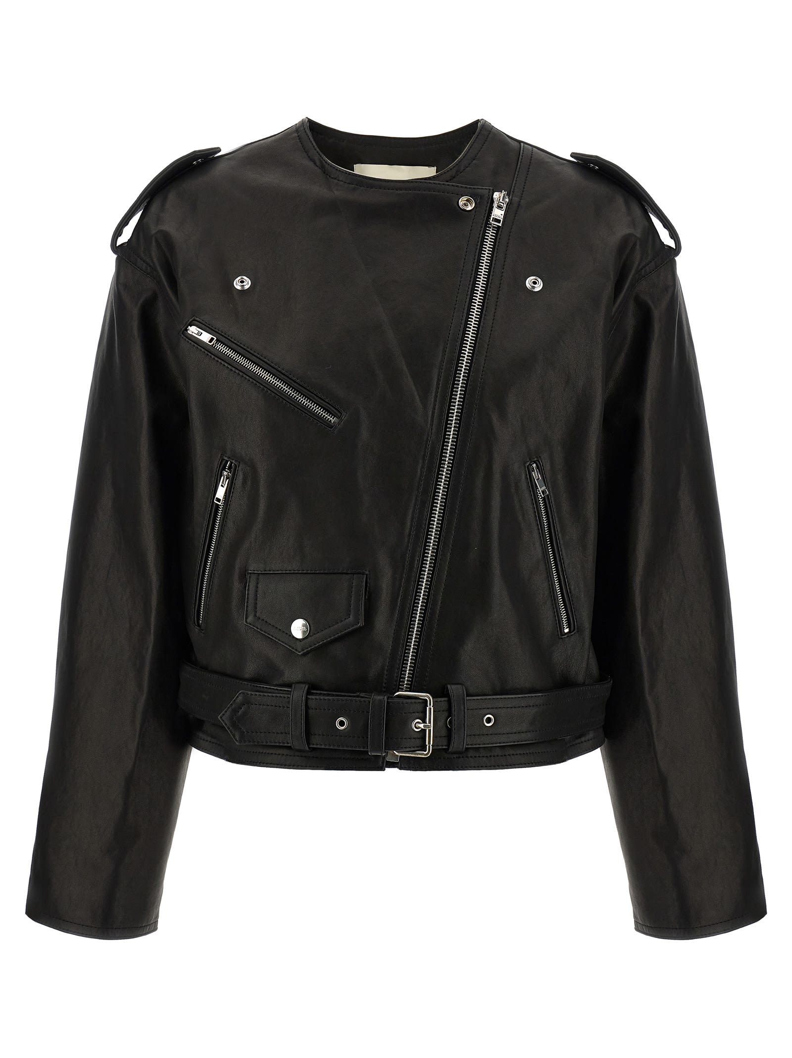 Shop Isabel Marant Audric Biker Jacket In Black