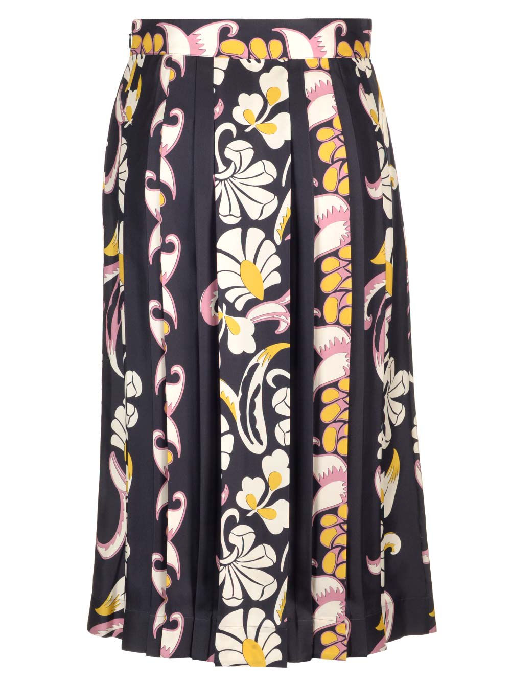 Shop Tory Burch Silk Pleated Skirt In Multicolore