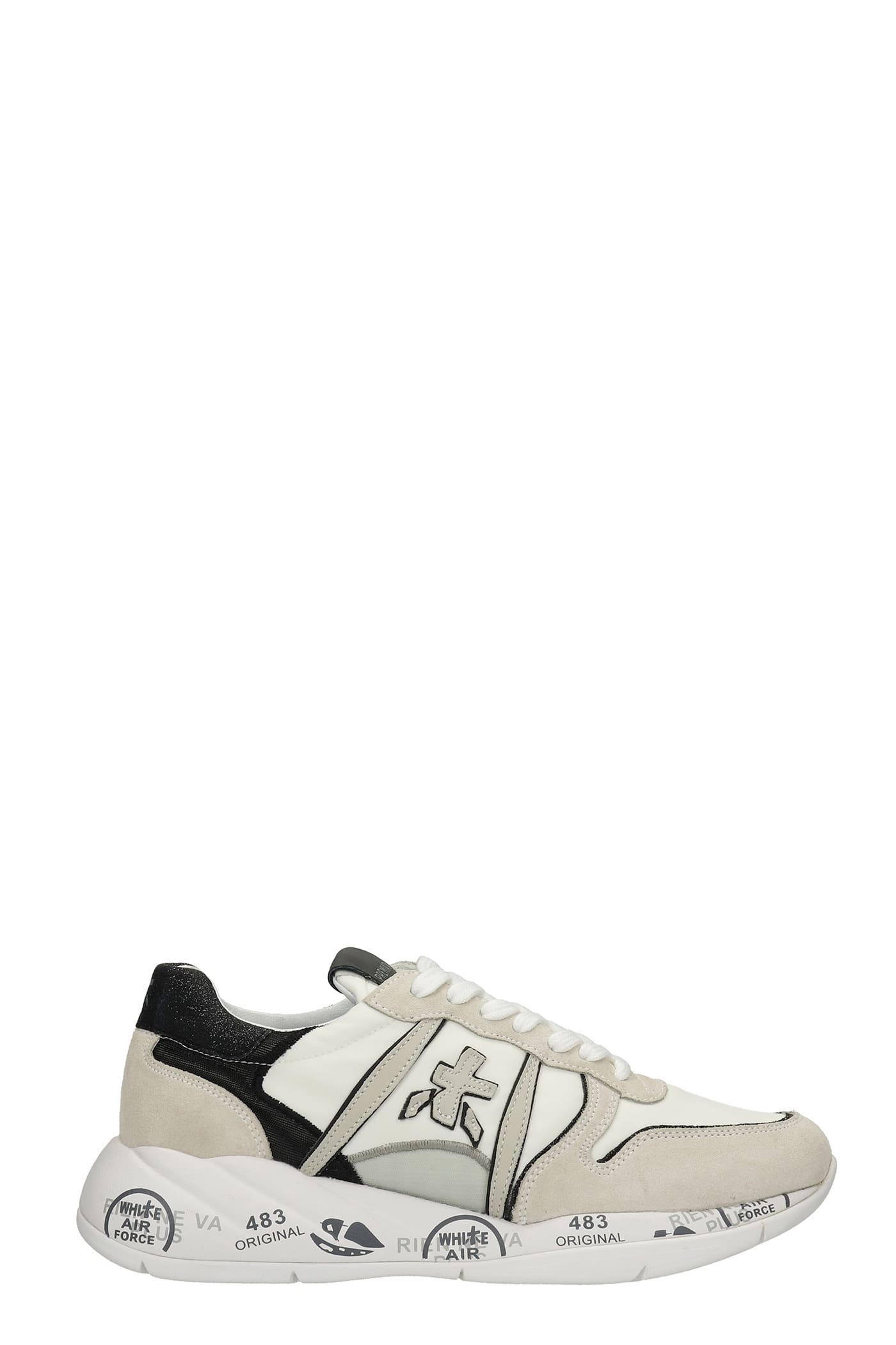 Premiata Layla Sneakers In White Suede And Leather