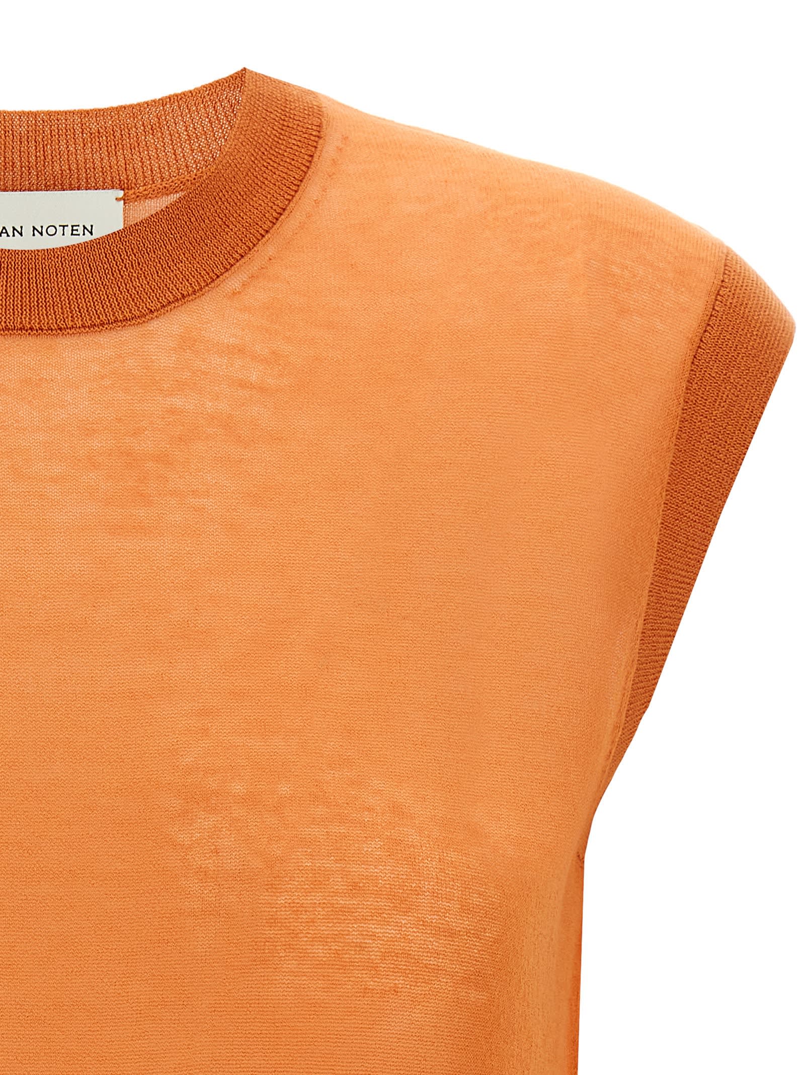 Dries Van Noten 'tamara' Crew Neck Vest In Orange