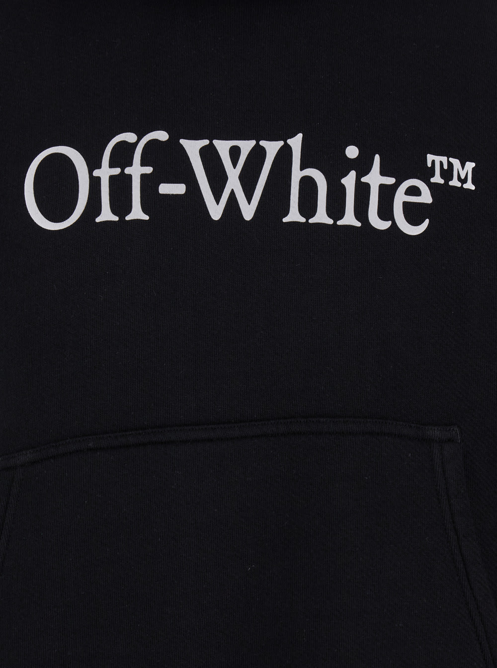 Shop Off-white Black Hoodiw With Logo Lettering Print In Jersey Man