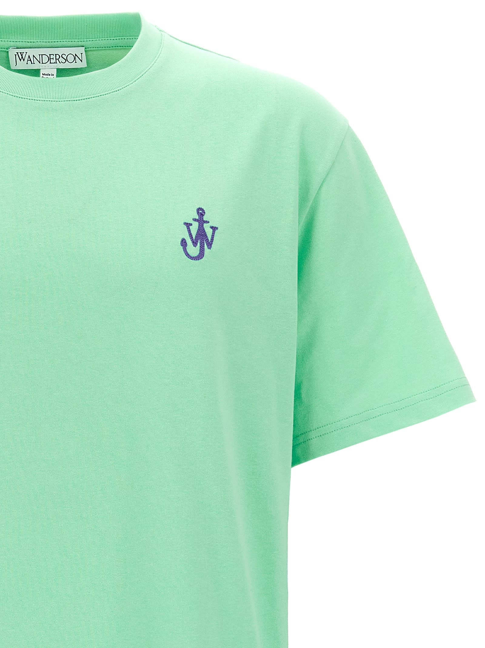 Jw Anderson Men T-shirt With Embroidery In Green