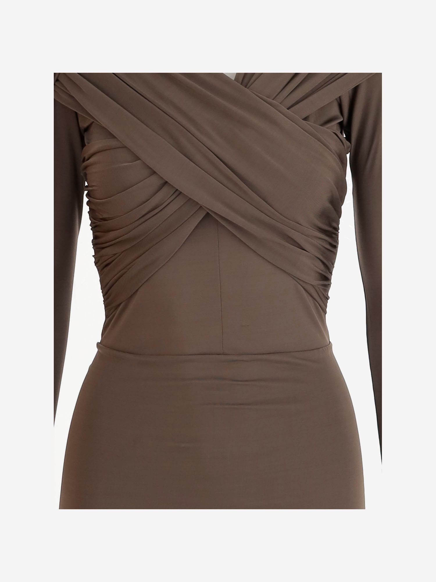 Patou Long Dress Cross Effect In Mocha