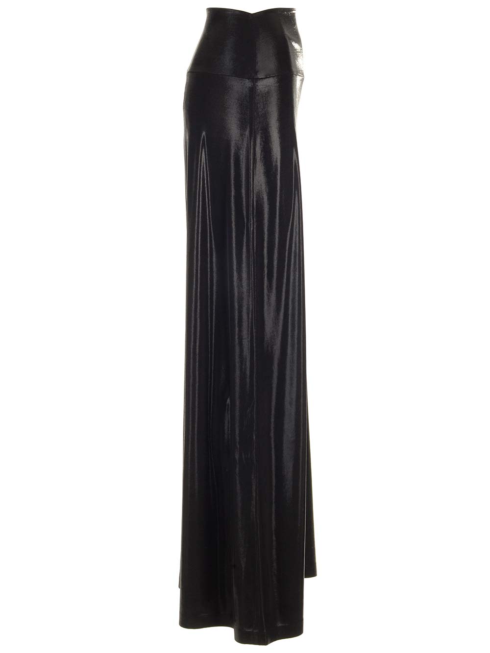 Shop Norma Kamali Jersey Palazzo Trousers In Black