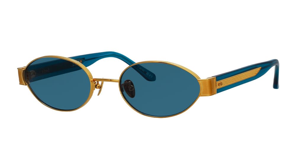 Linda Farrow Sadie - Yellow Gold / Aqua Sunglasses In Multi
