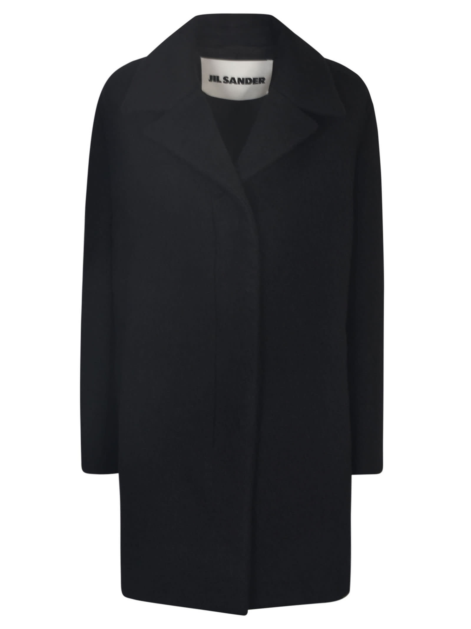 Shop Jil Sander Concealed Wrap Coat In Black
