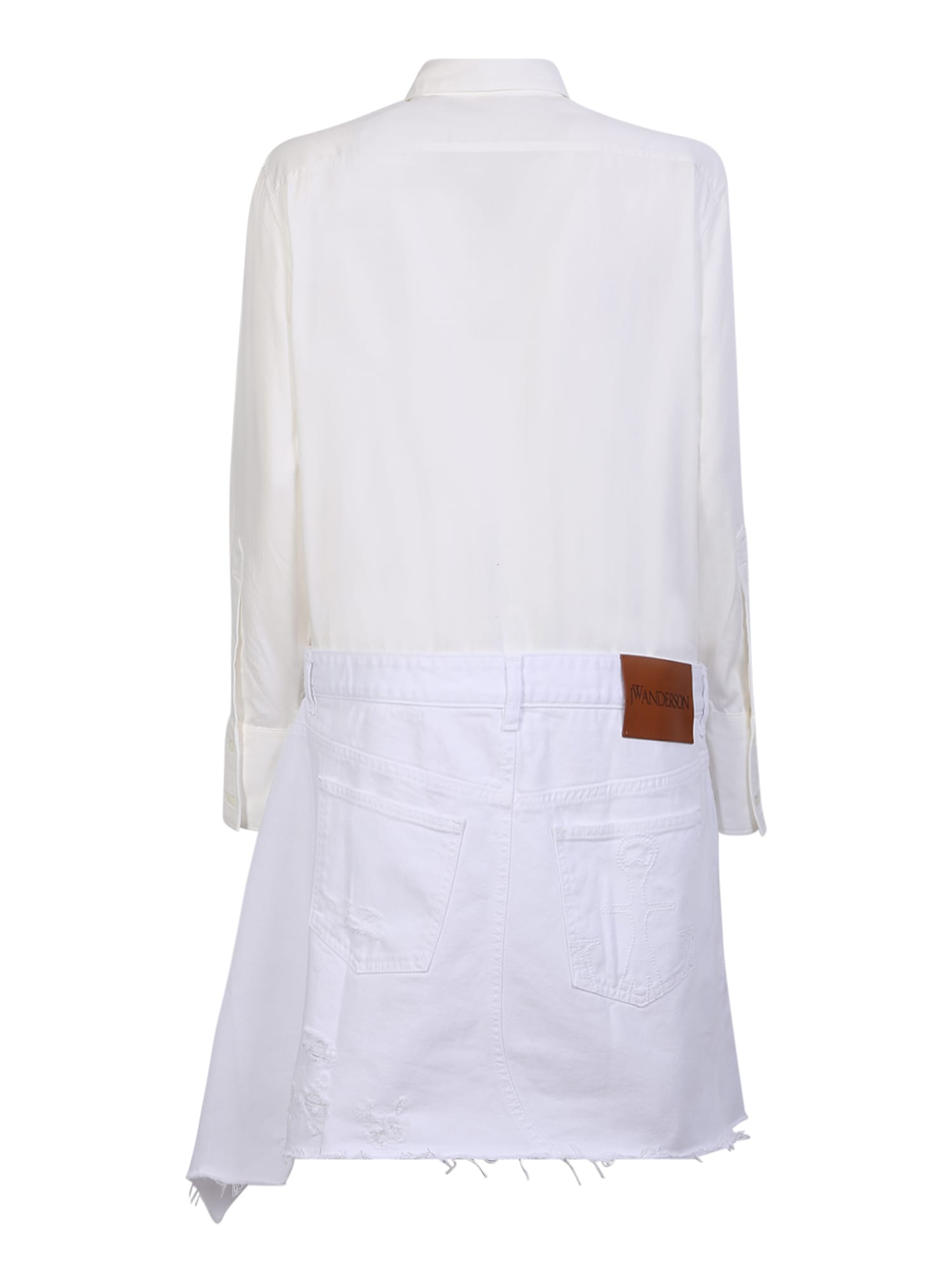 Shop Jw Anderson Asymmetric Shirtdress In White