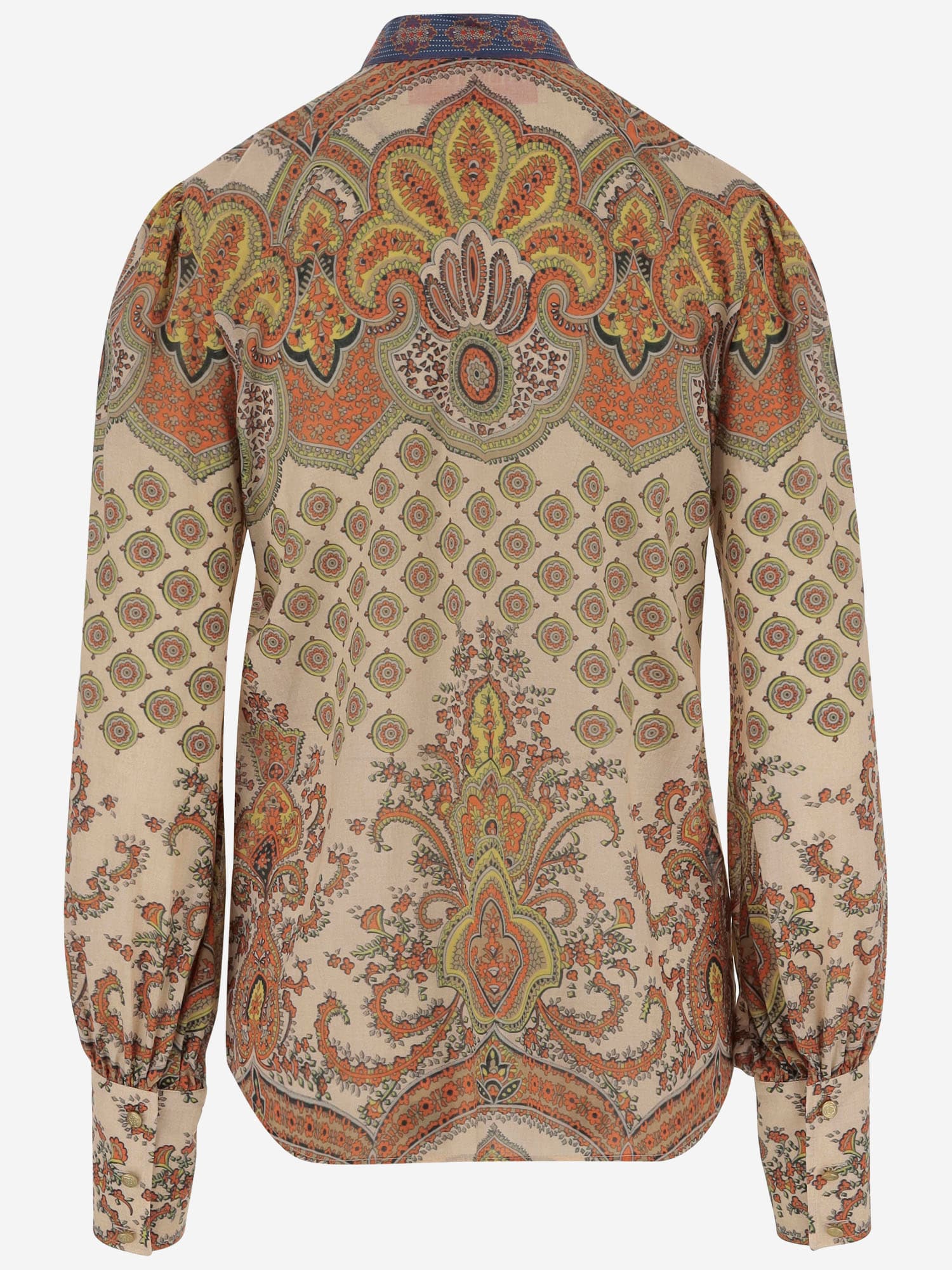 Valentino Cotton Muslin Shirt With Patchwork Pattern In Betullamulticolor