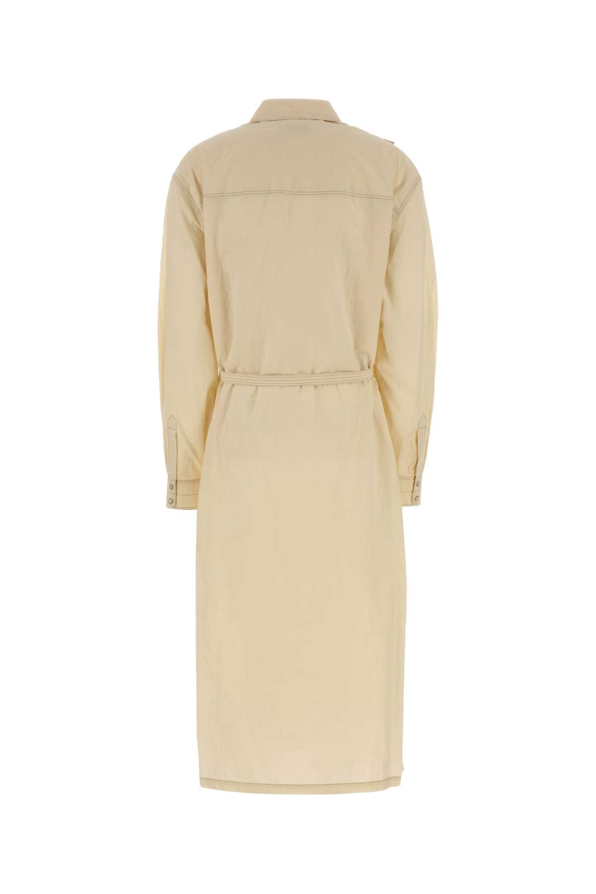 Lemaire Cream Cotton Shirt Dress In Yellow