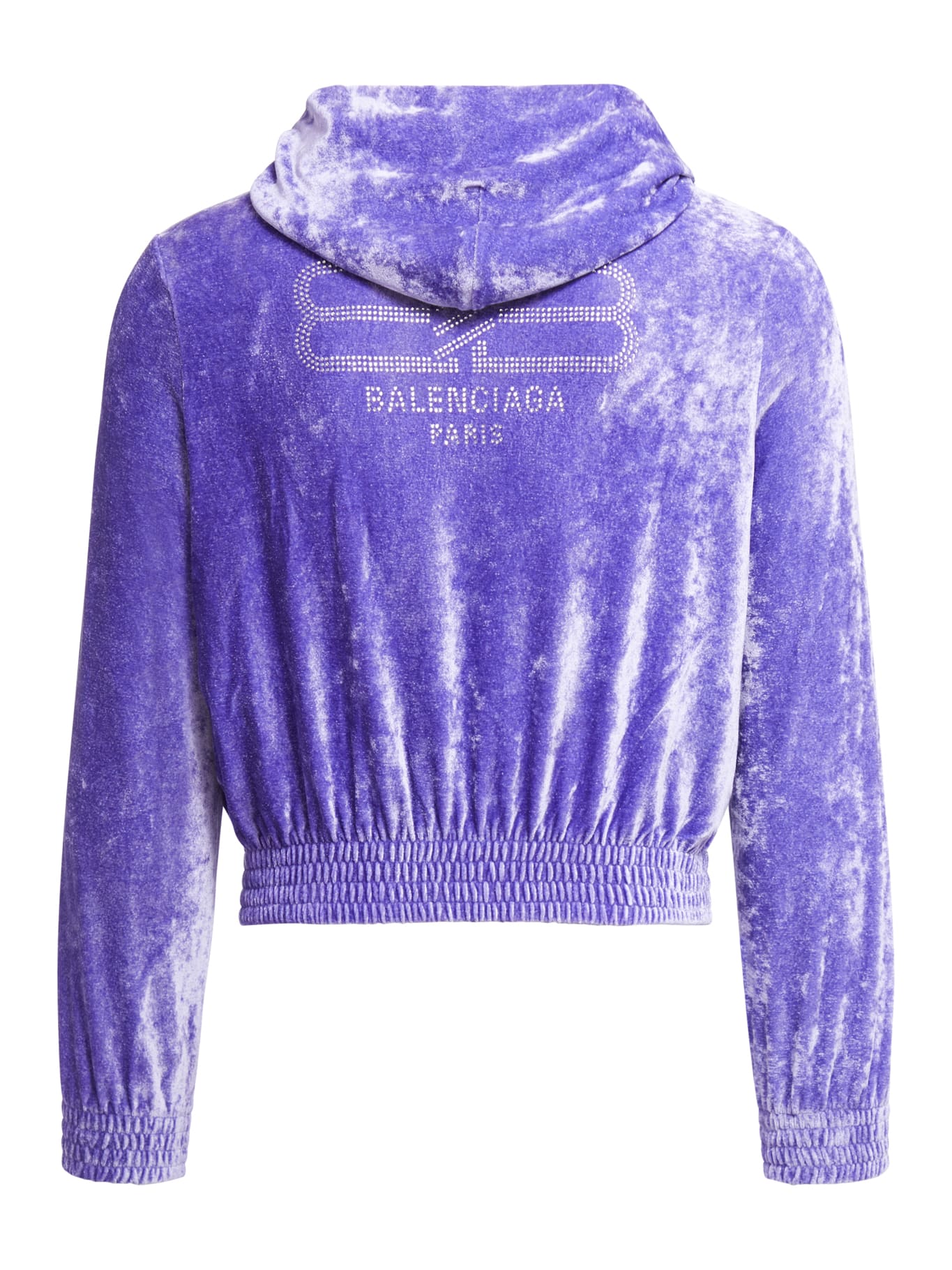 Shop Balenciaga Fitted Zip Up Hoodie In Lilac
