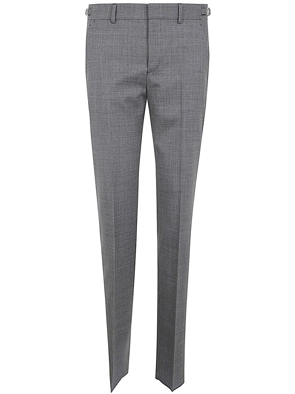 Shop Versace Formal Pant Micro Pattern Wool Fabric In Concrete Melange Black