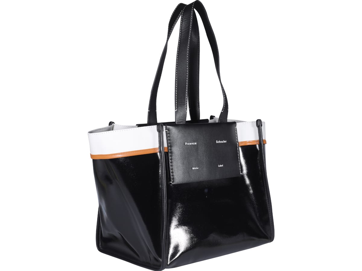 Shop Proenza Schouler Large Morris Coated Canvas Tote In Black/white