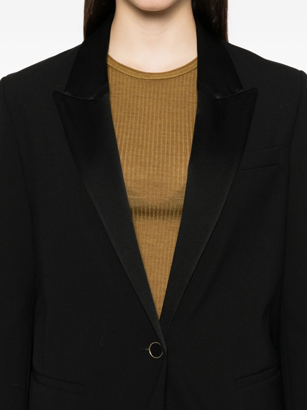 Forte Forte Long Sleeve Blazer Peak Lapels Design In Black