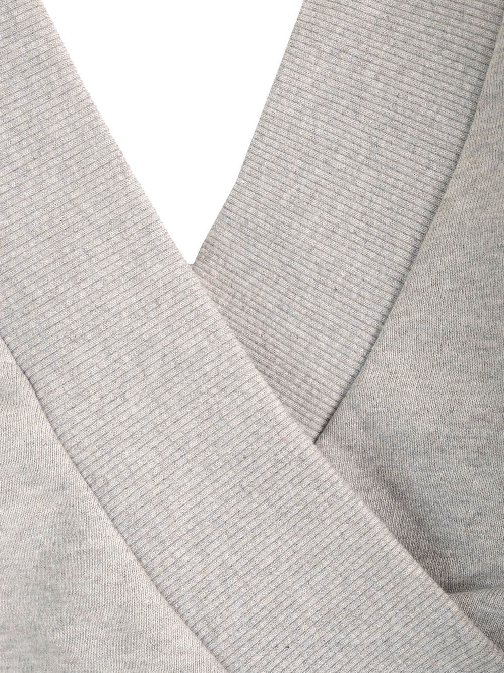 Attico Cropped Sweatshirt Double American Fleece Sweatshirts Grey In Grey