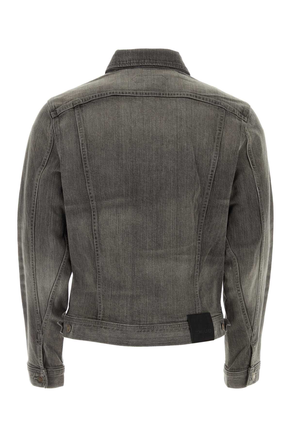 Shop Tom Ford Grey Denim Jacket In Palegrey