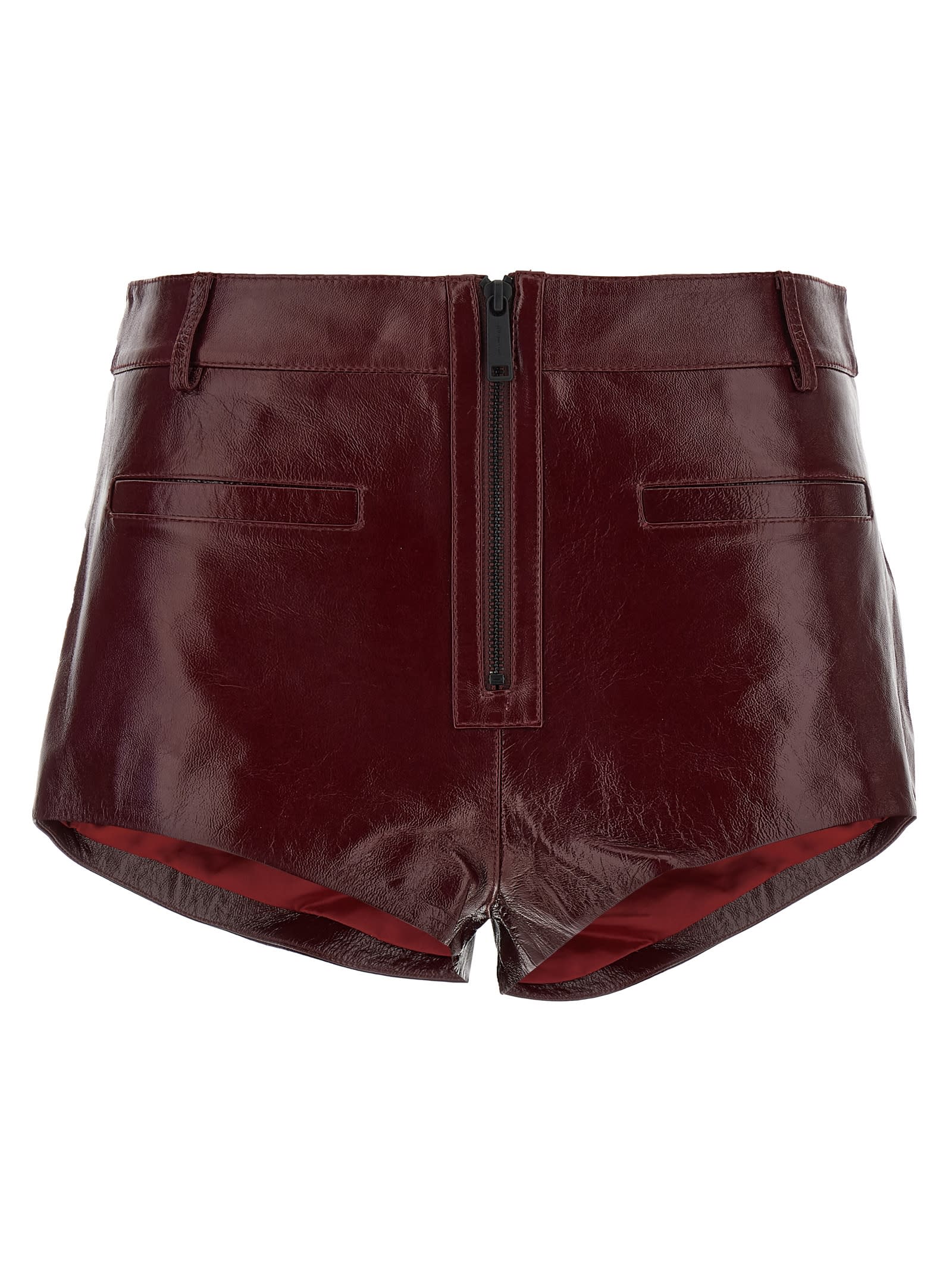 Craqué Leather Shorts