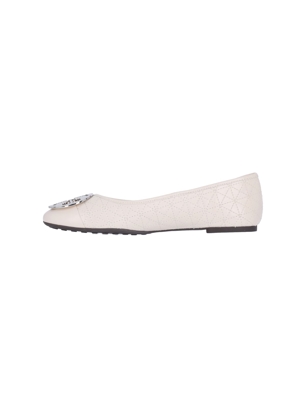 Shop Tory Burch Claire Ballet Flats In Crema