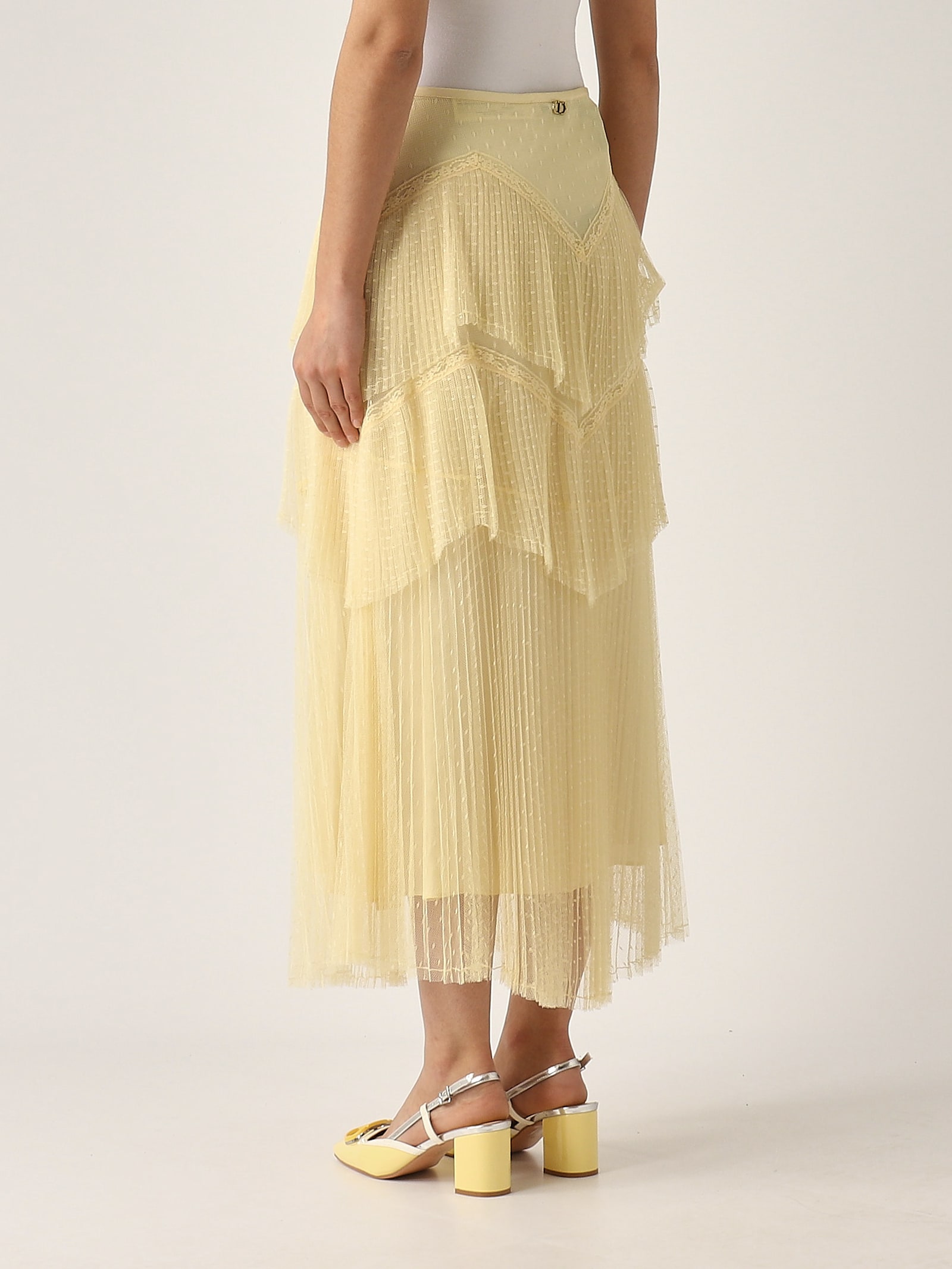 Twinset Midi Skirt In Vaniglia