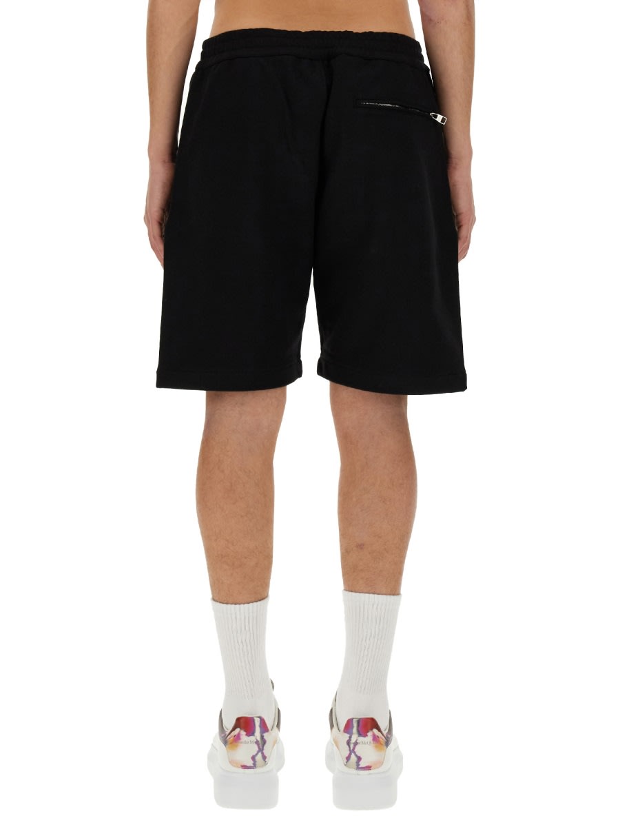 Shop Alexander Mcqueen Bermuda With Logo In Black