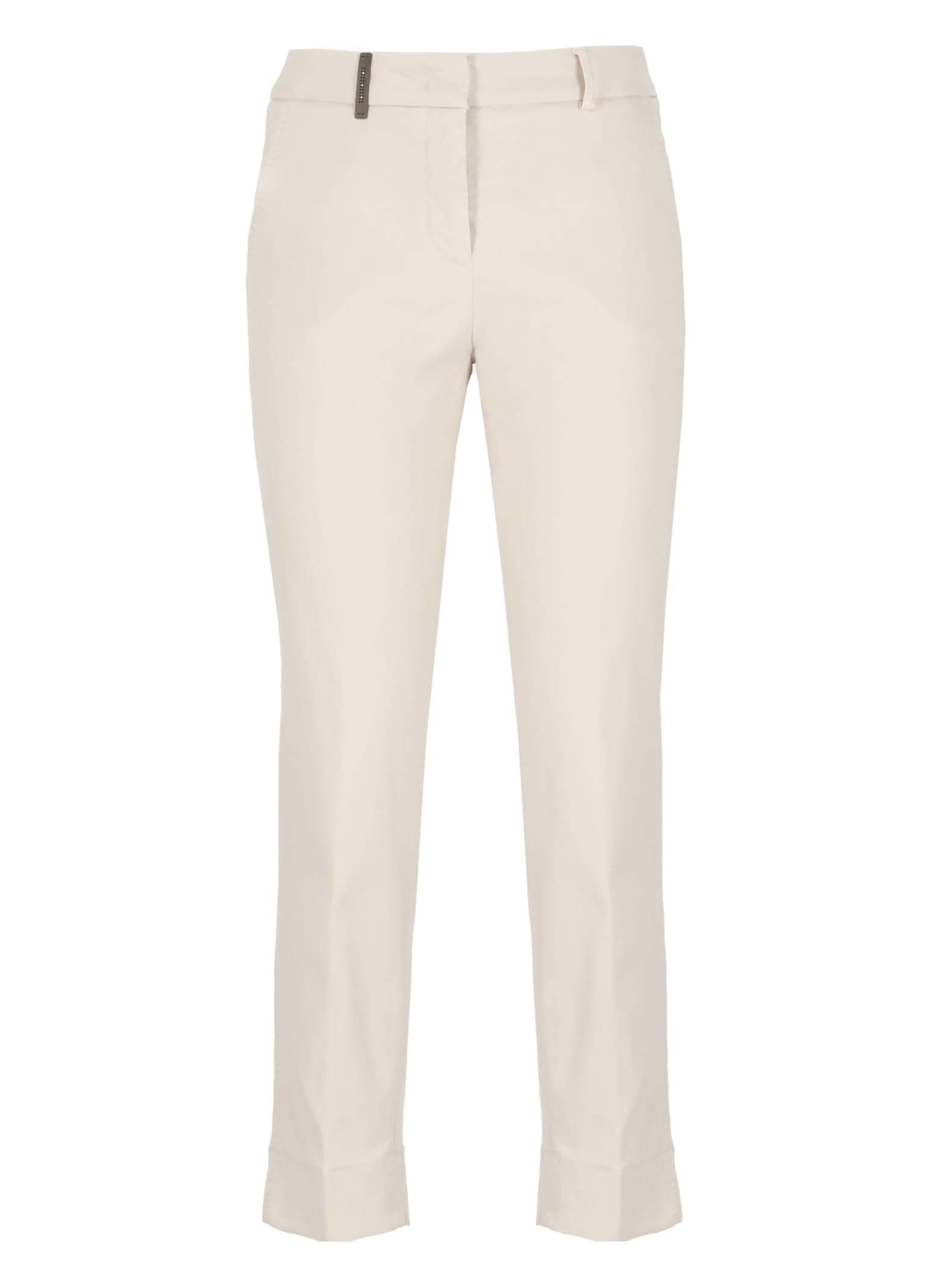 Shop Peserico Cotton Pants In Beige