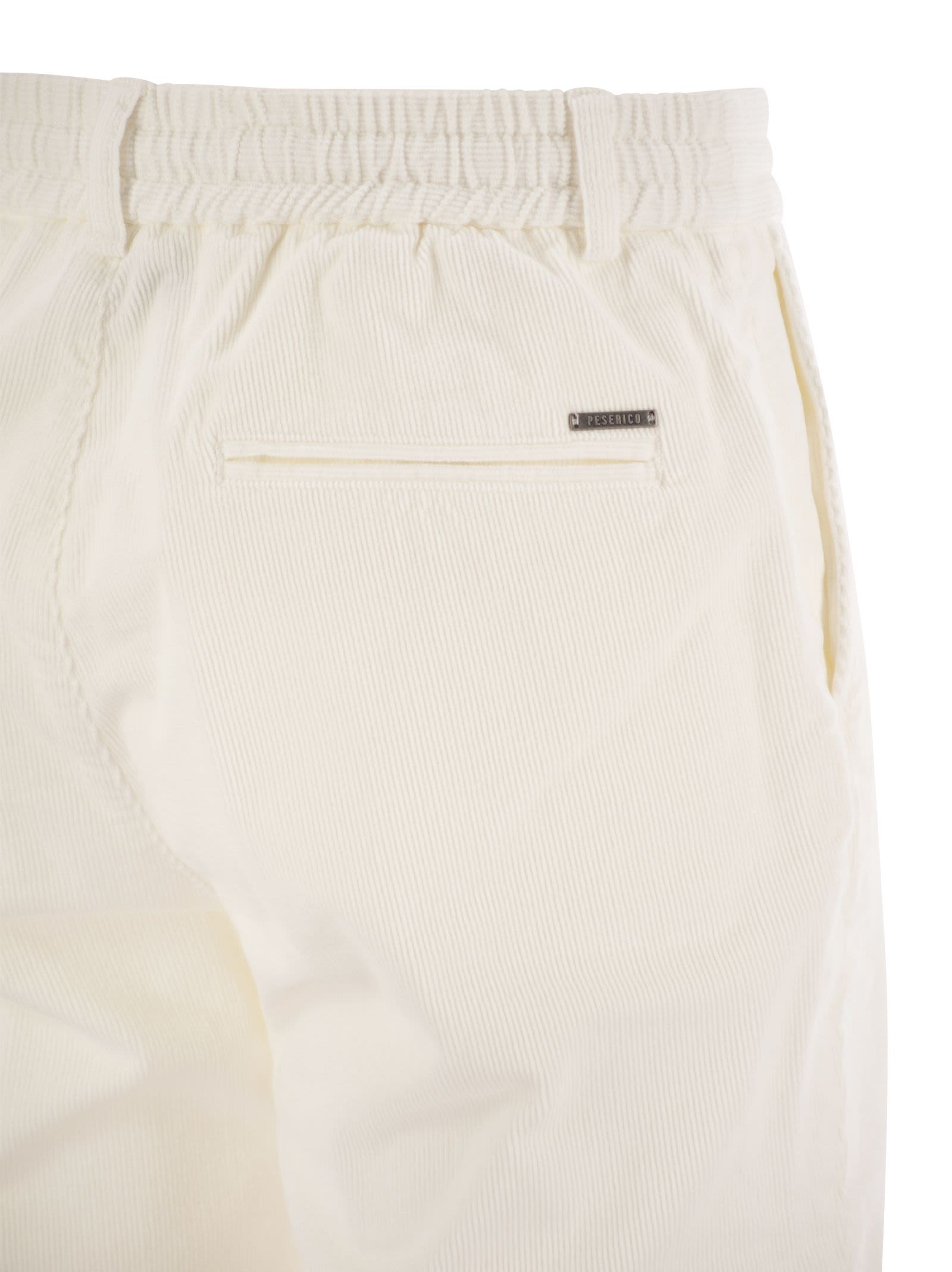 Peserico Men's Corduroy Trousers In White